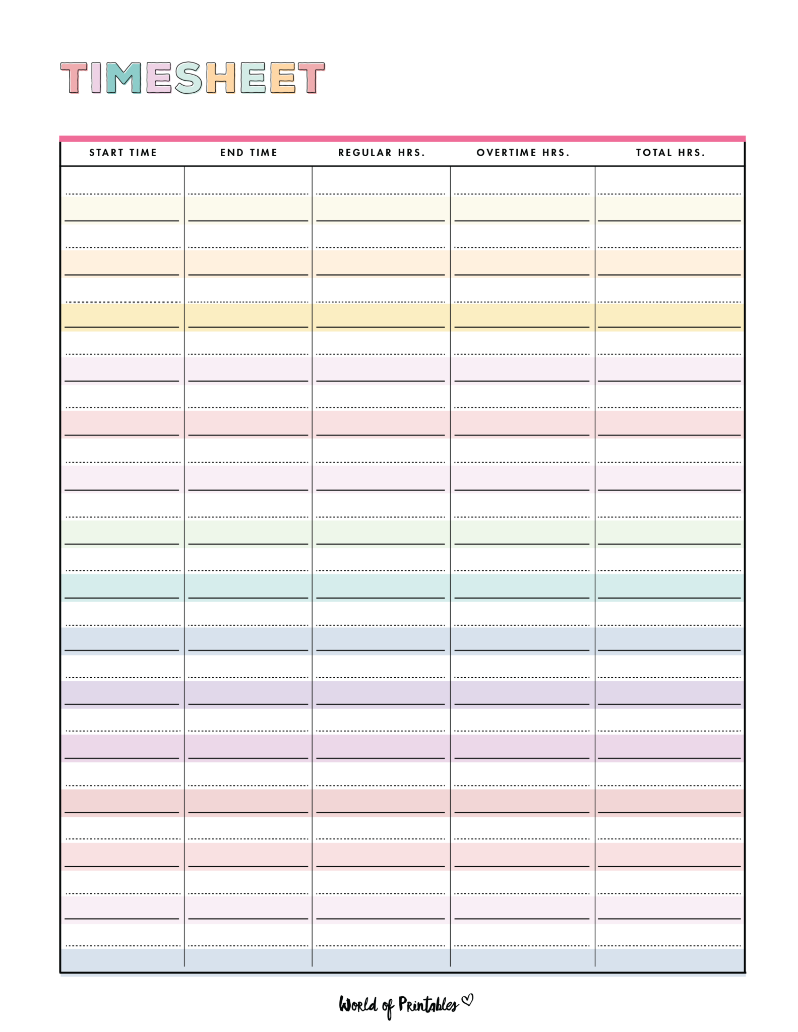 Time Card Templates Free Printable