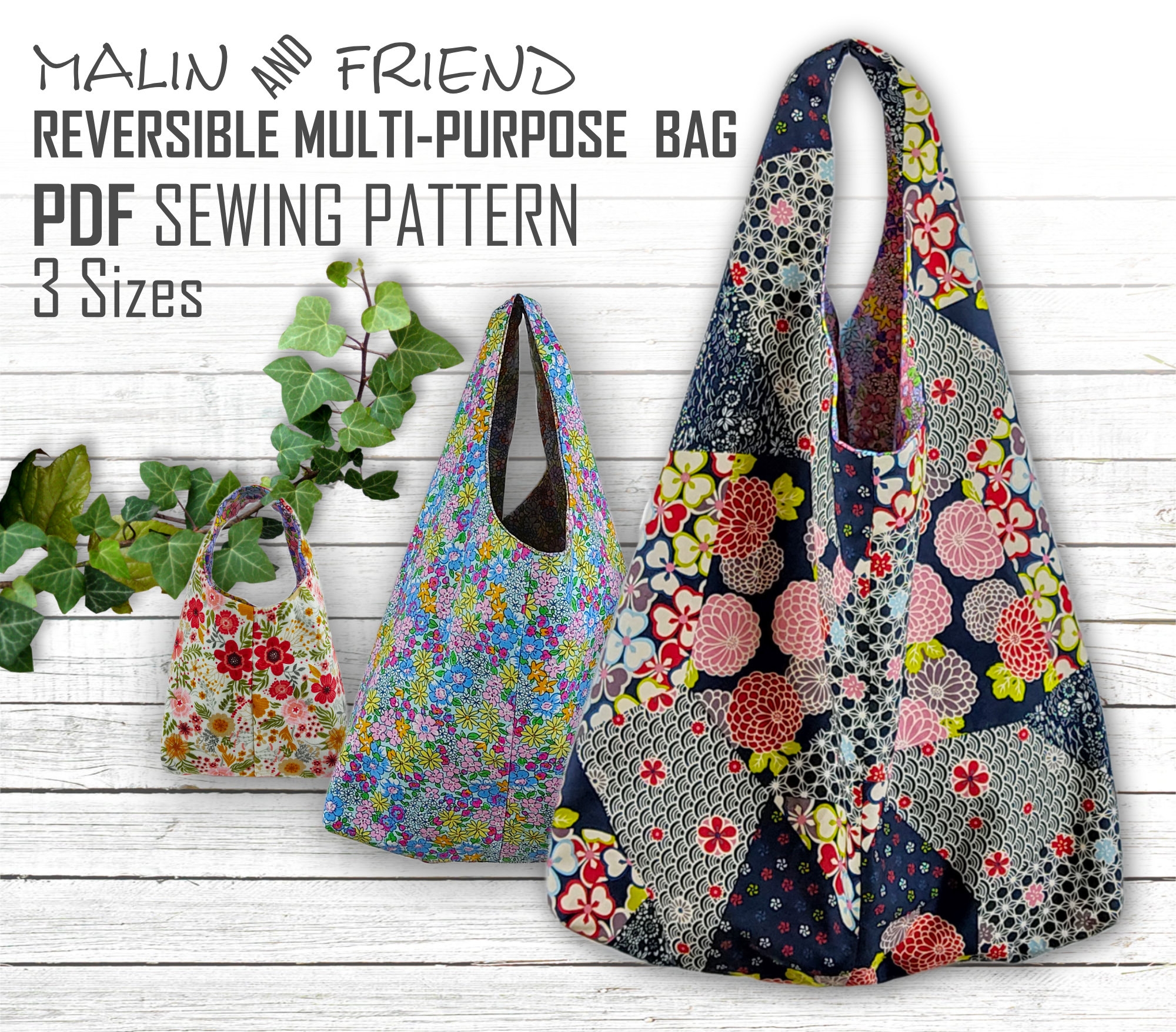 Printable Tote Bag Sewing Pattern Tutorial Instant Download Reversible Knot Tote Bag Pattern For Everyday Wear Gift Gift For Loved One Etsy