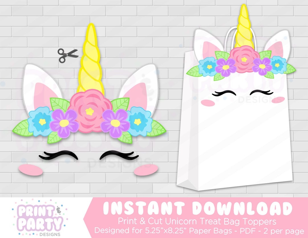 Printable Unicorn Party Favor Bags Rainbow Unicorn Party Unicorn Goodie Bags Unicorn Candy Bags Unicorn Loot Bags Instant Download Etsy