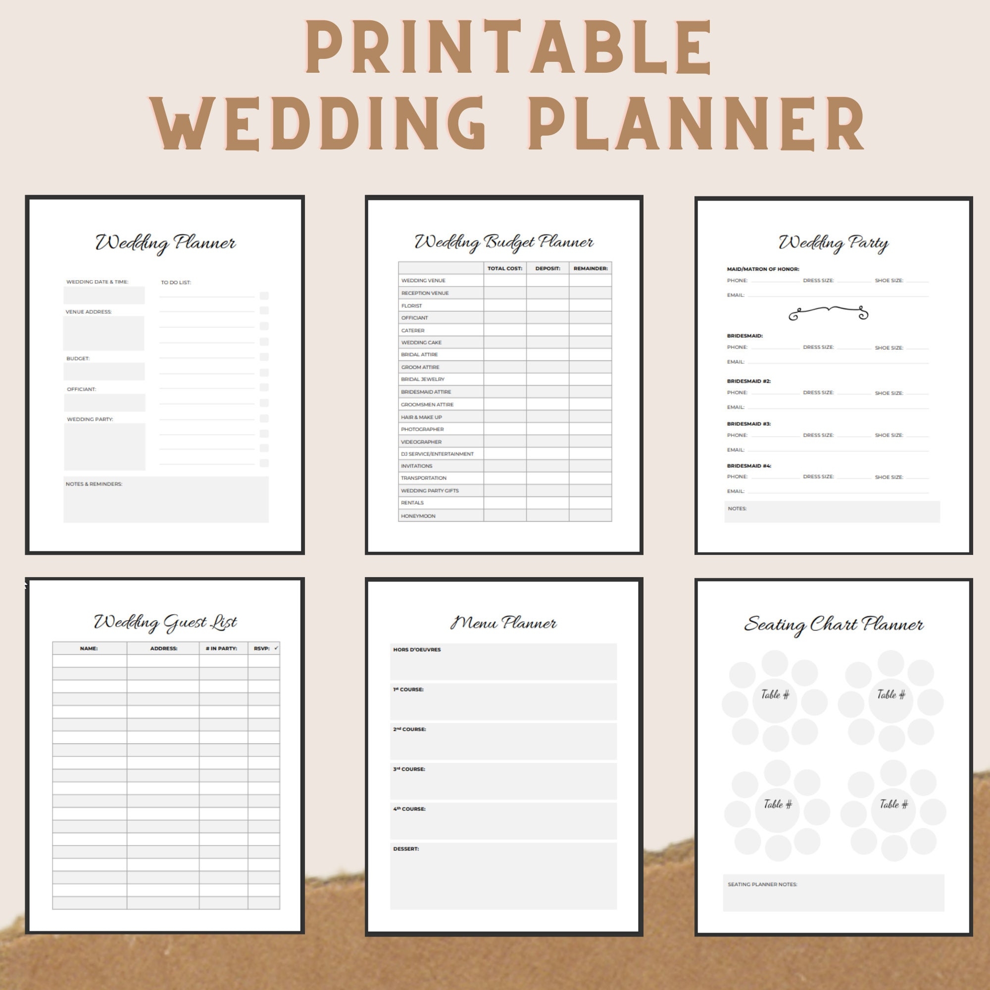 Free Wedding Organizer Printables
