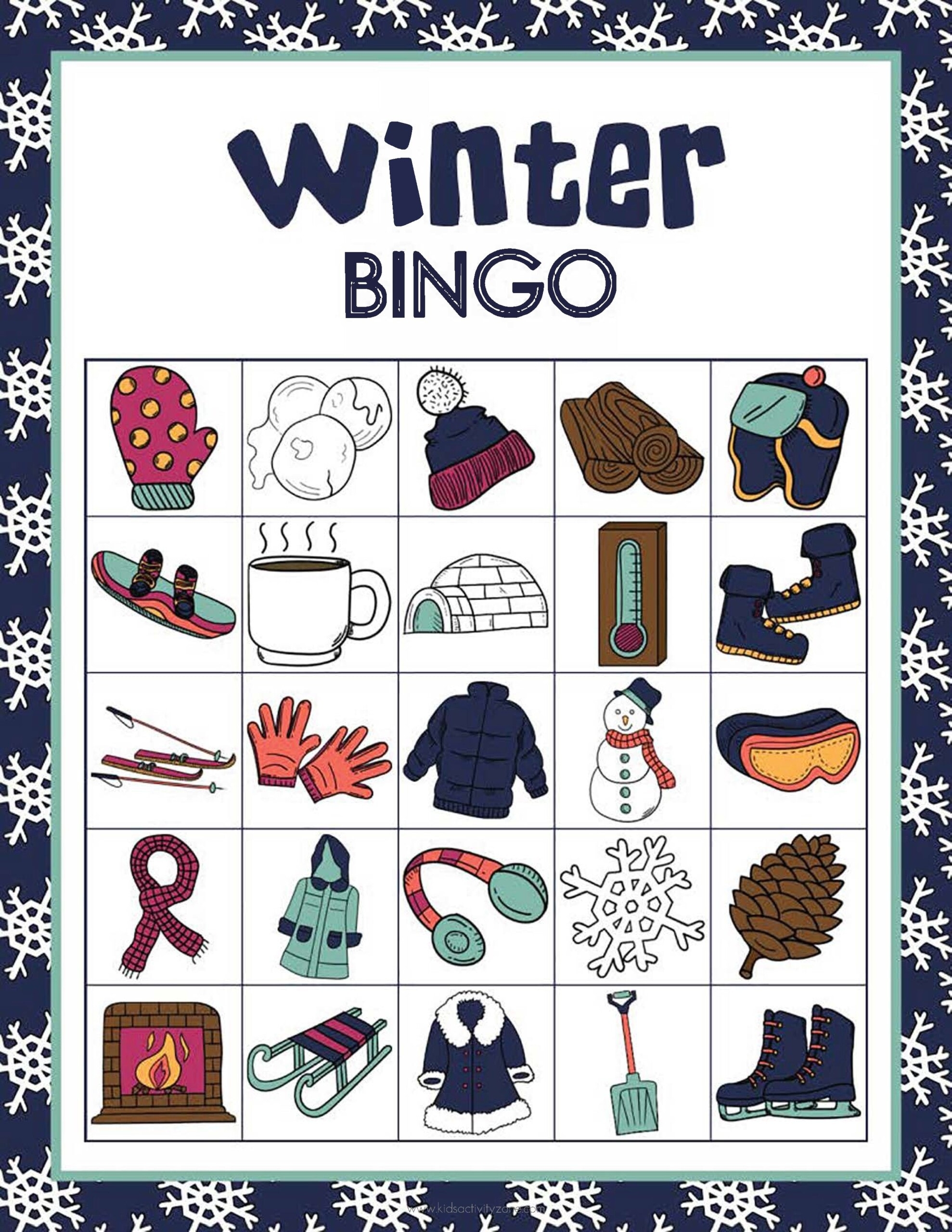 Winter Bingo Free Printable