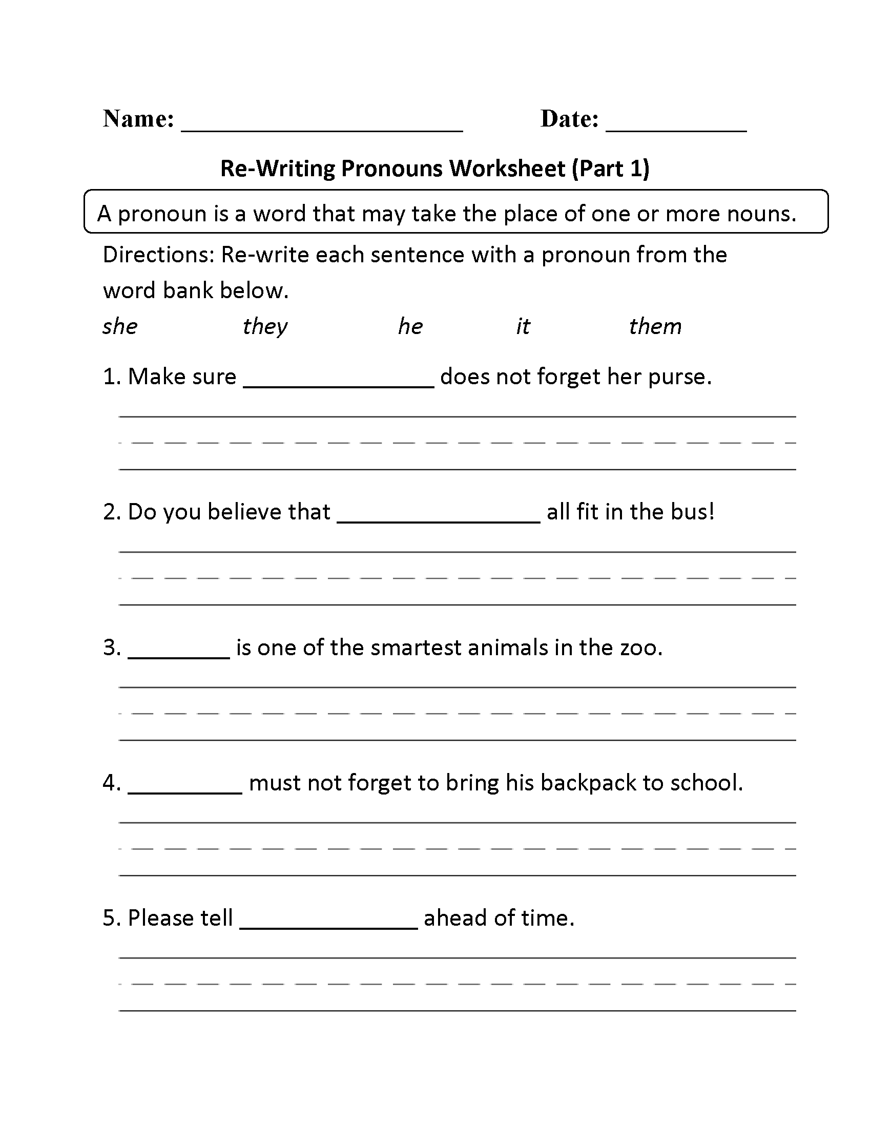 Free Printable Pronoun Games