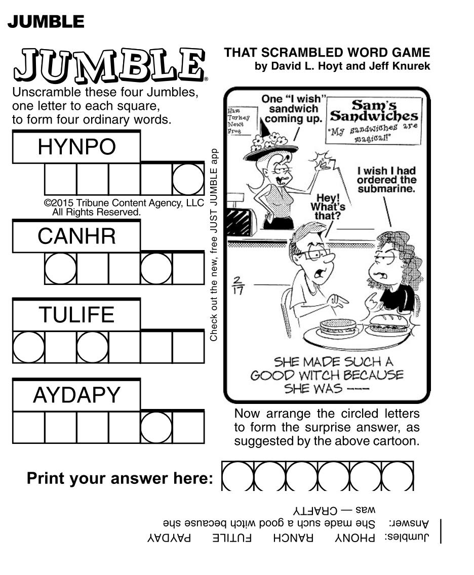 Free Printable Jumble Puzzles