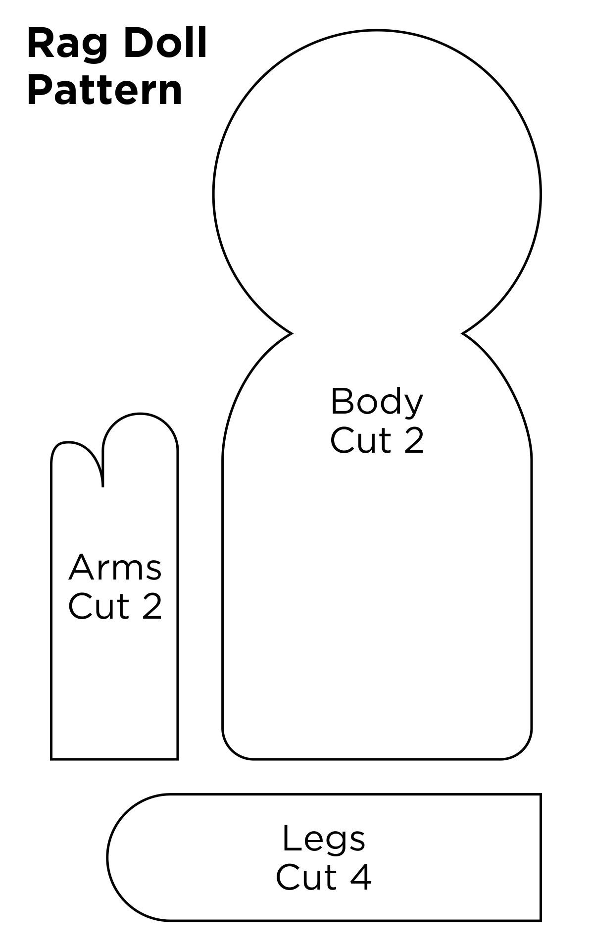 Rag Doll Sewing Pattern 10 Free PDF Printables Printablee