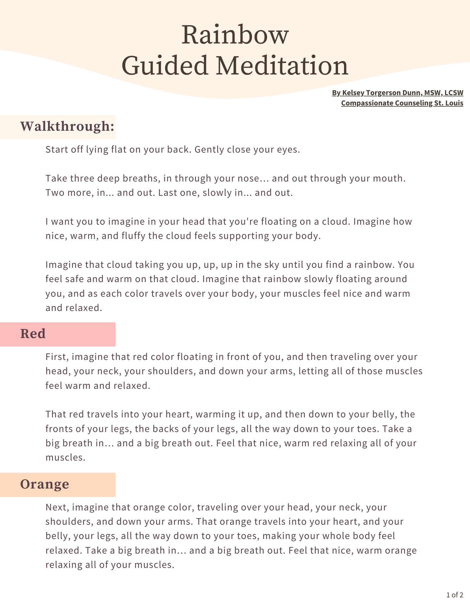 Rainbow Guided Meditation Relaxation Walk Through For Kids Compassionate Counseling St Louis