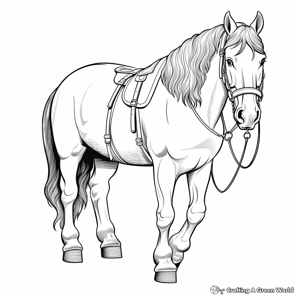 Realistic Horse Coloring Pages Free Printable 