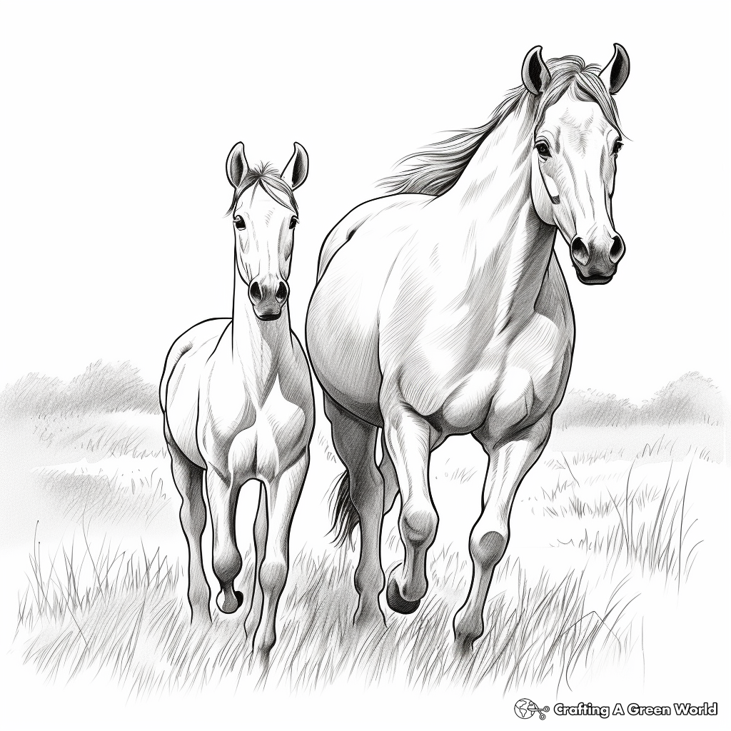 Realistic Horse Coloring Pages Free Printable 