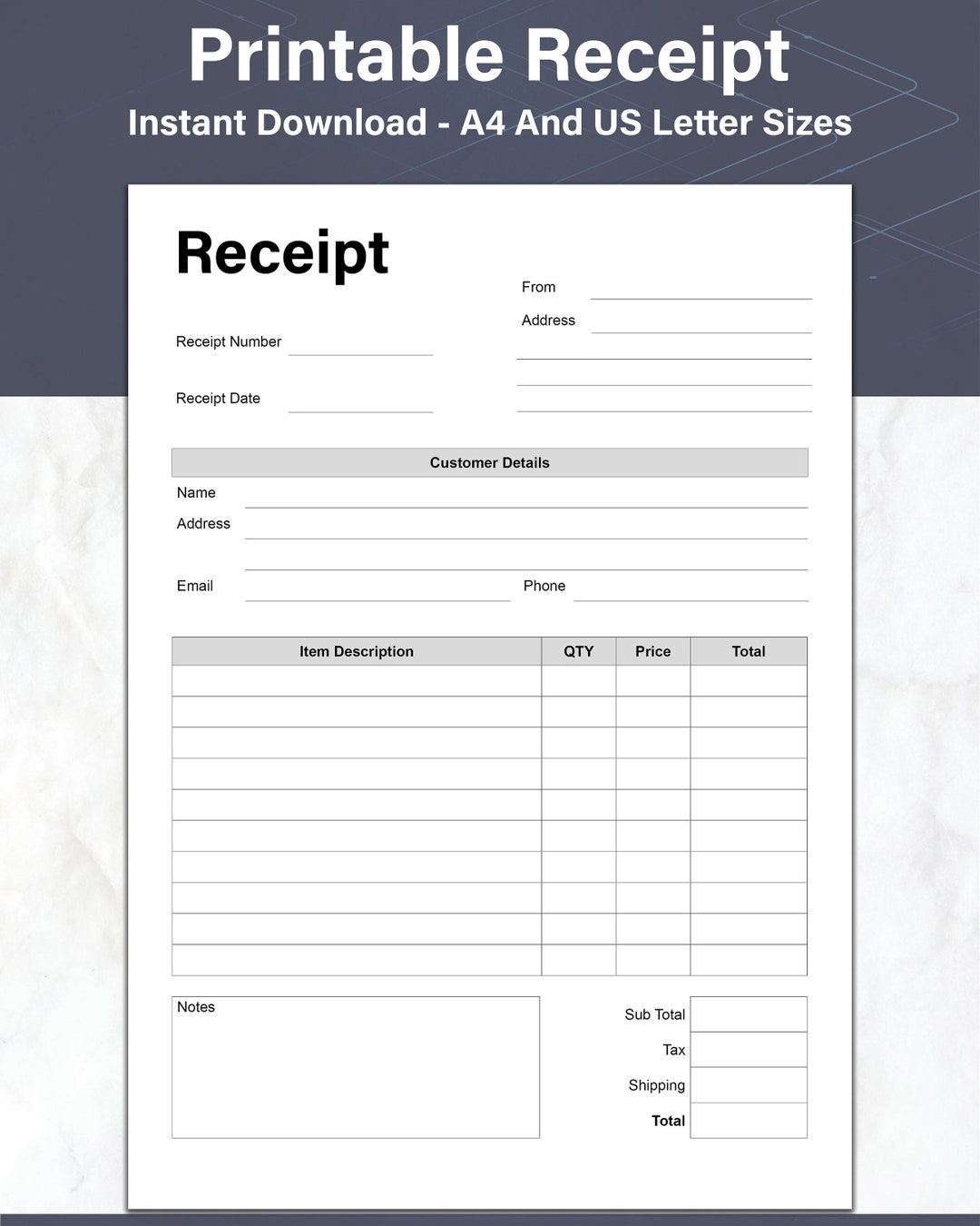Free Printable Delivery Receipt Form