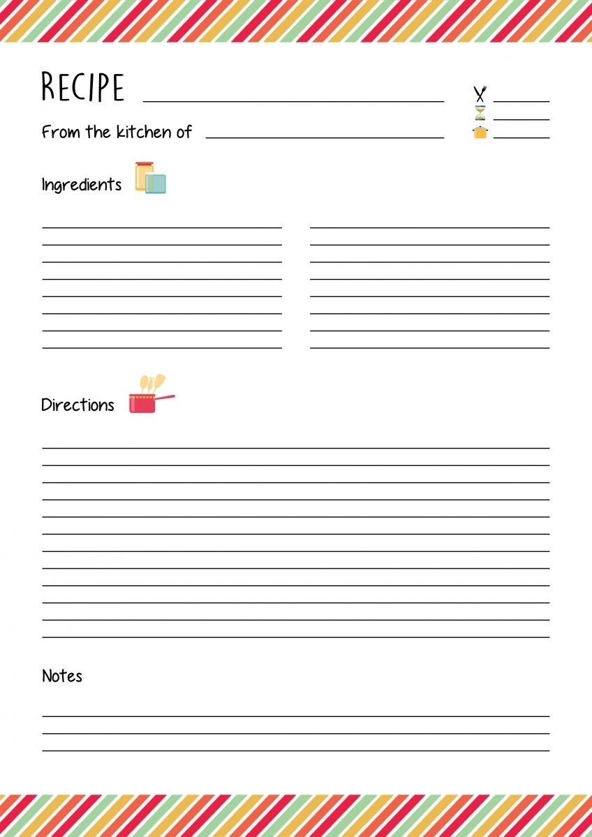 Free Recipe Book Templates Printable