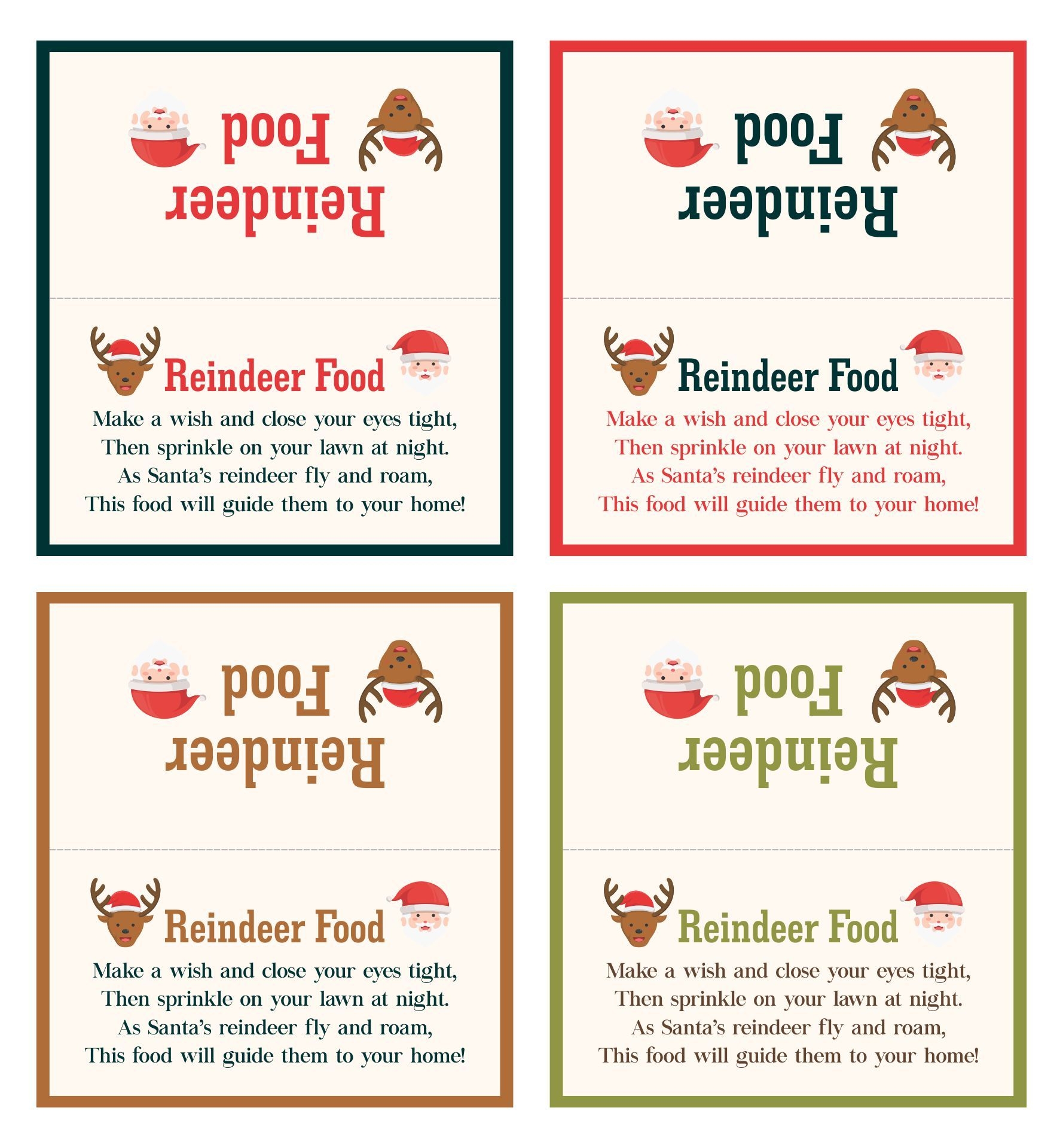 Reindeer Food Poem Labels 11 Free PDF Printables Printablee