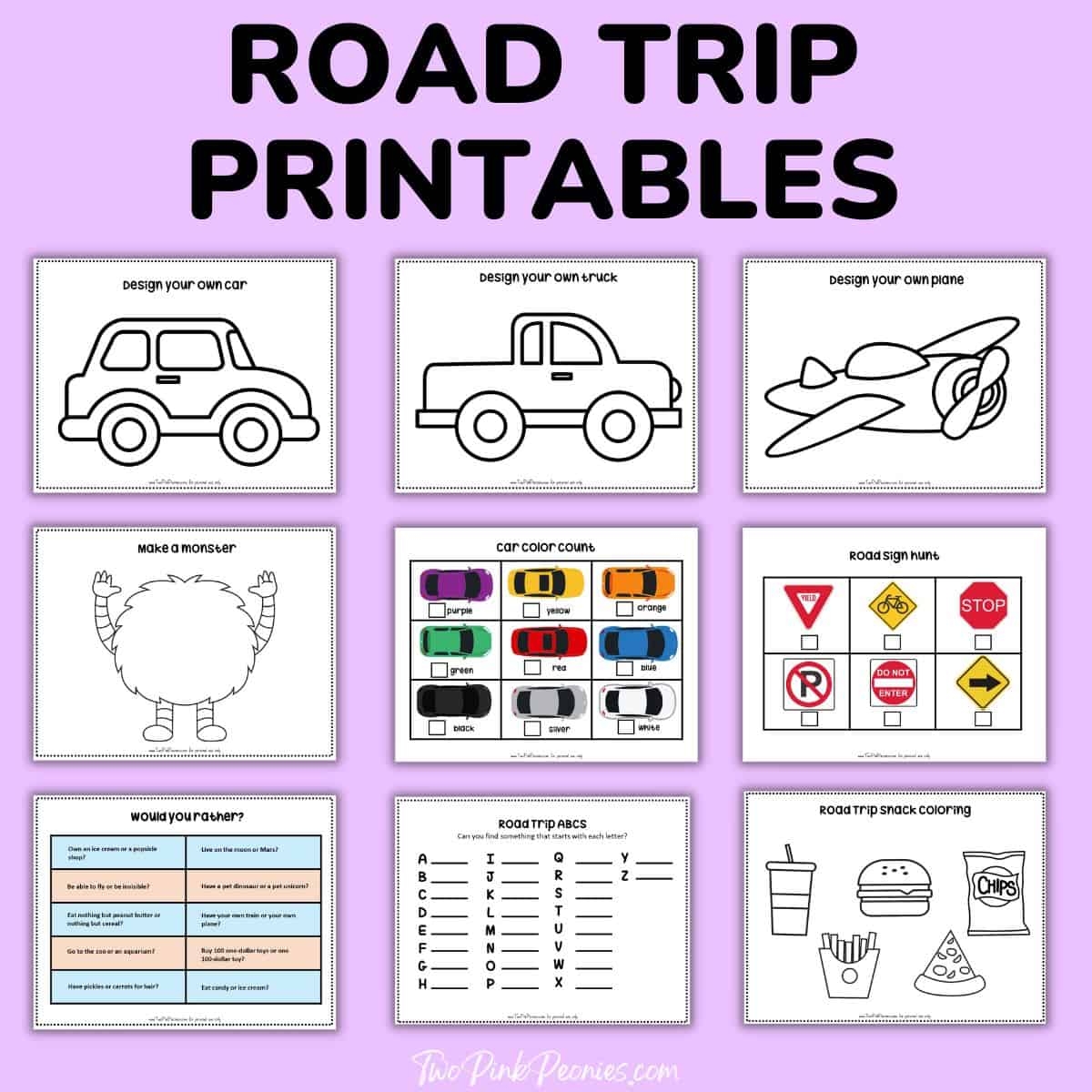 Road Trip Free Printables