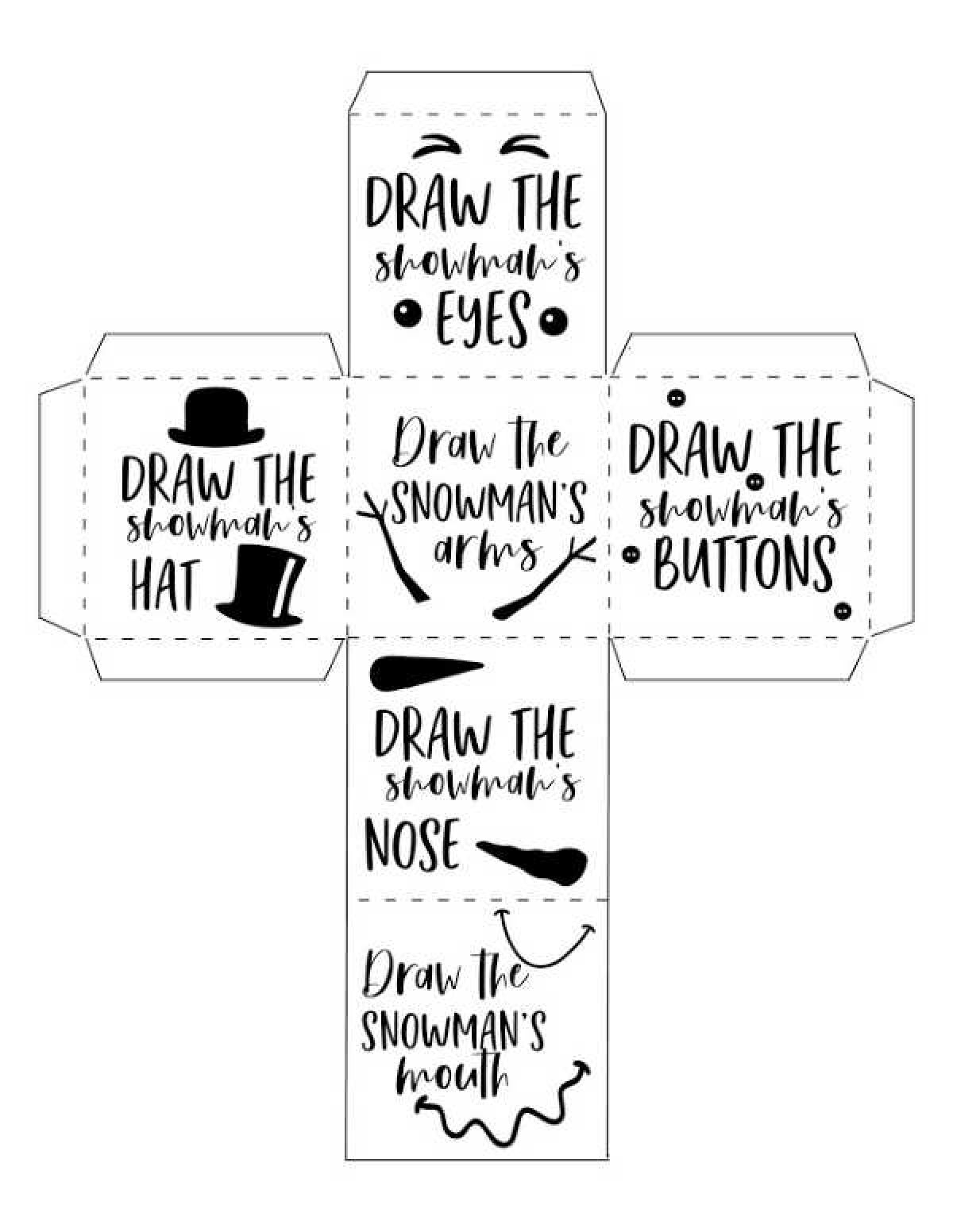 Free Printable Roll A Snowman