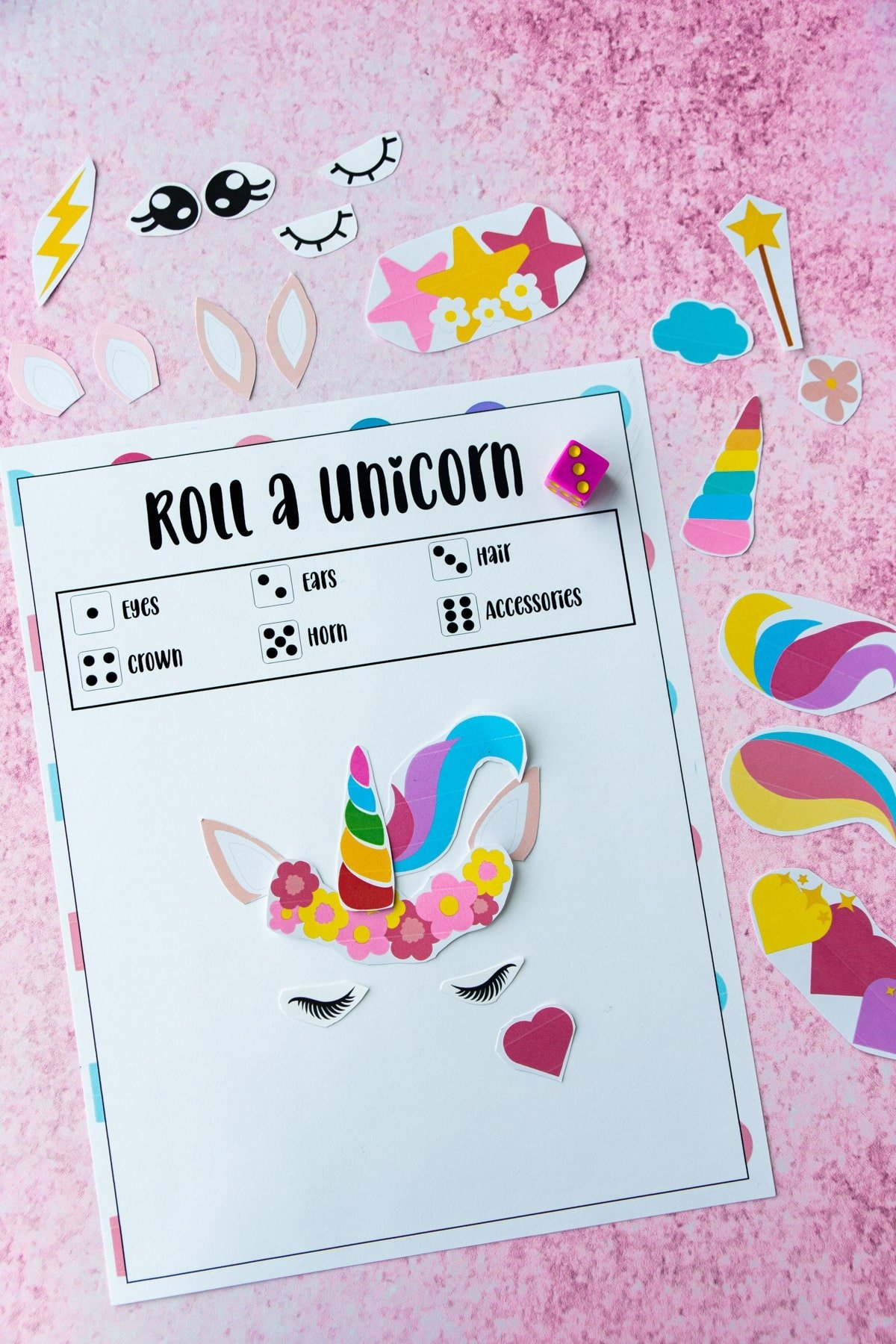 Roll A Unicorn Game Free Printable Play Party Plan