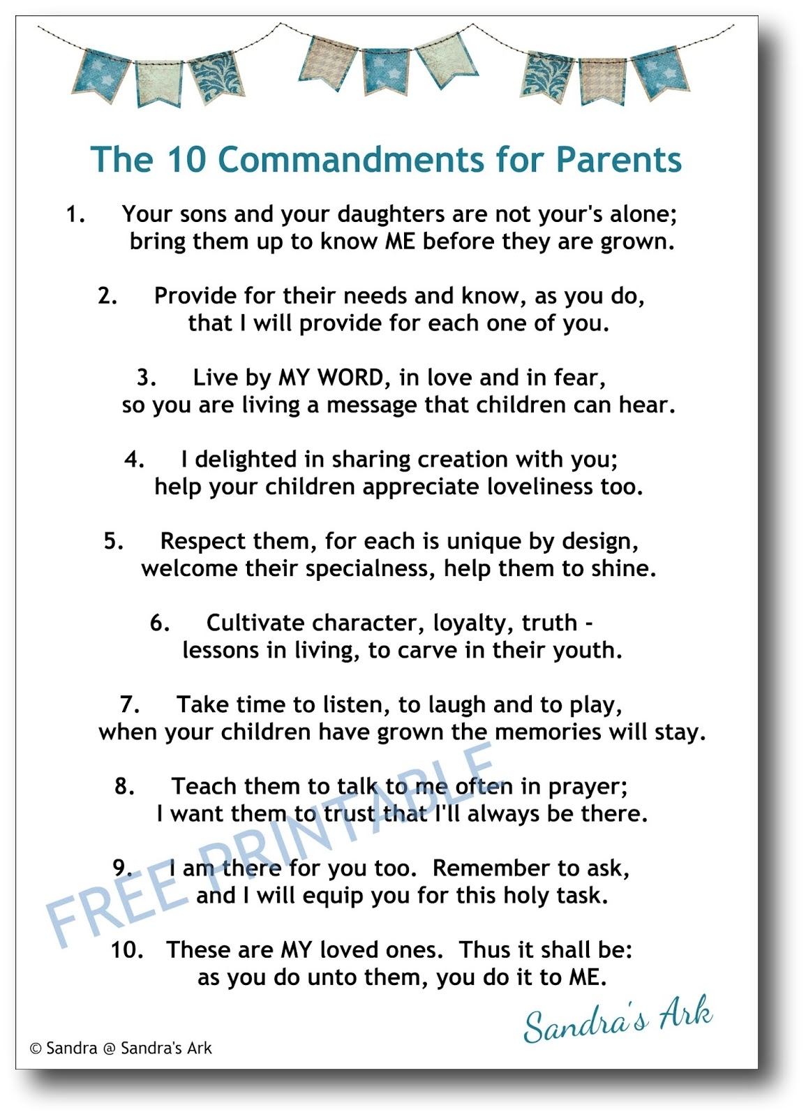Sandra s Ark The 10 Commandments For Parents With FREE PRINTABLE Coffee Conversation