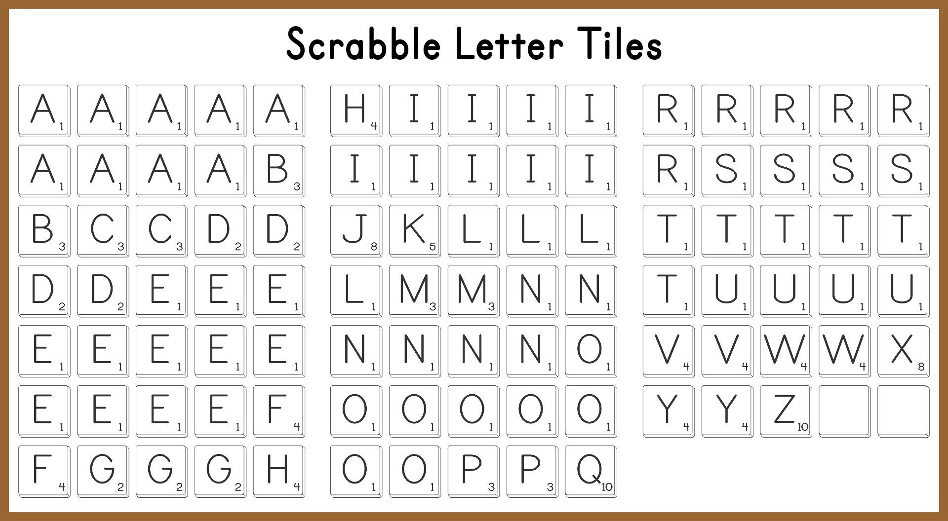 Scrabble Tiles Board 10 Free PDF Printables Printablee