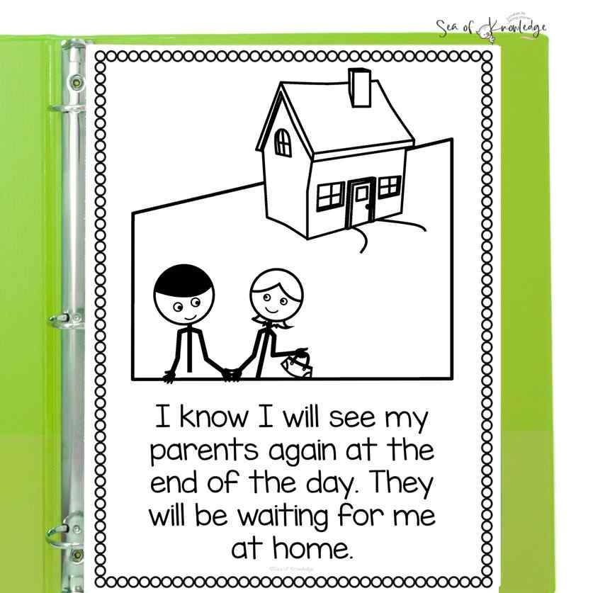 Separation Anxiety Social Story Printable Book Editable Behavior Certificates