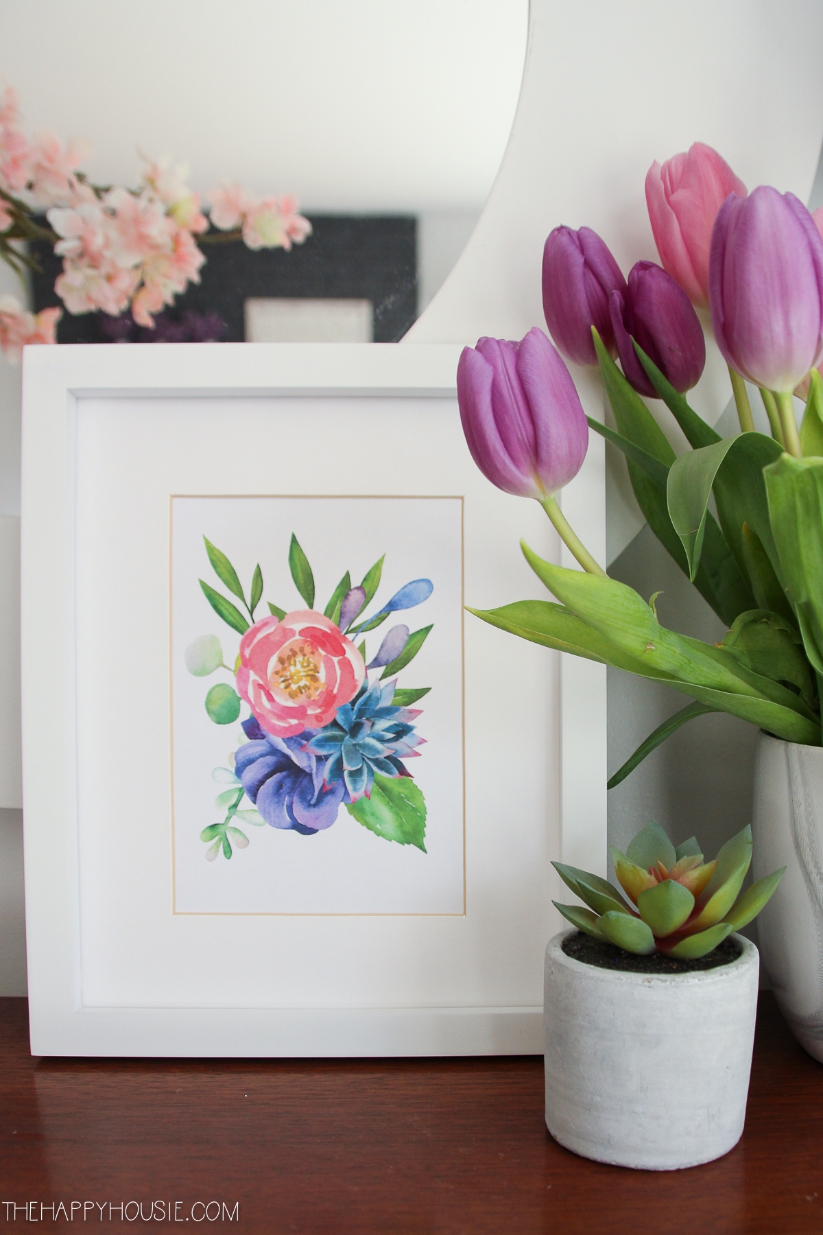 Series Of Four Watercolour Floral Art free Printables The Happy Housie