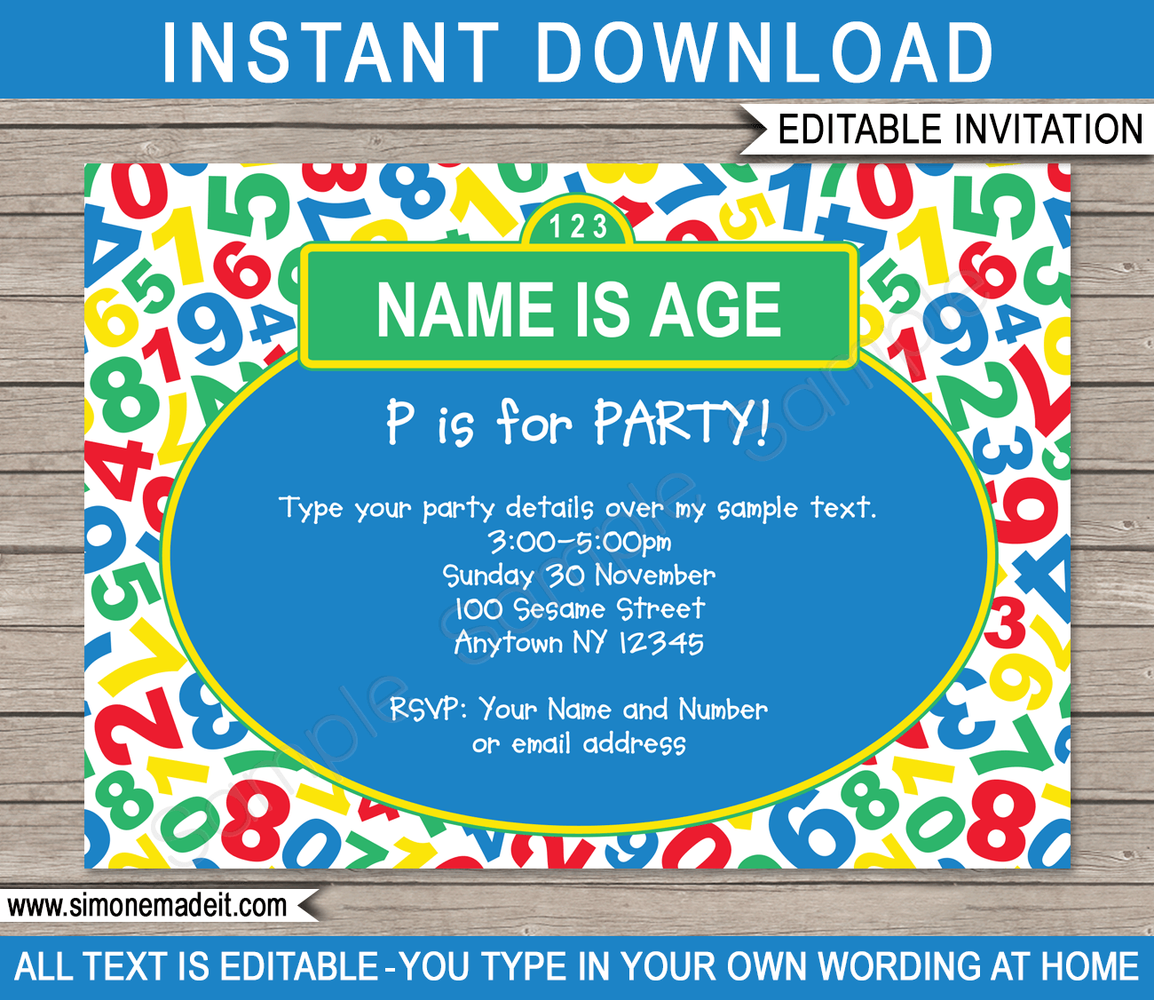 Sesame Street Party Printables Invitations Decorations Templates