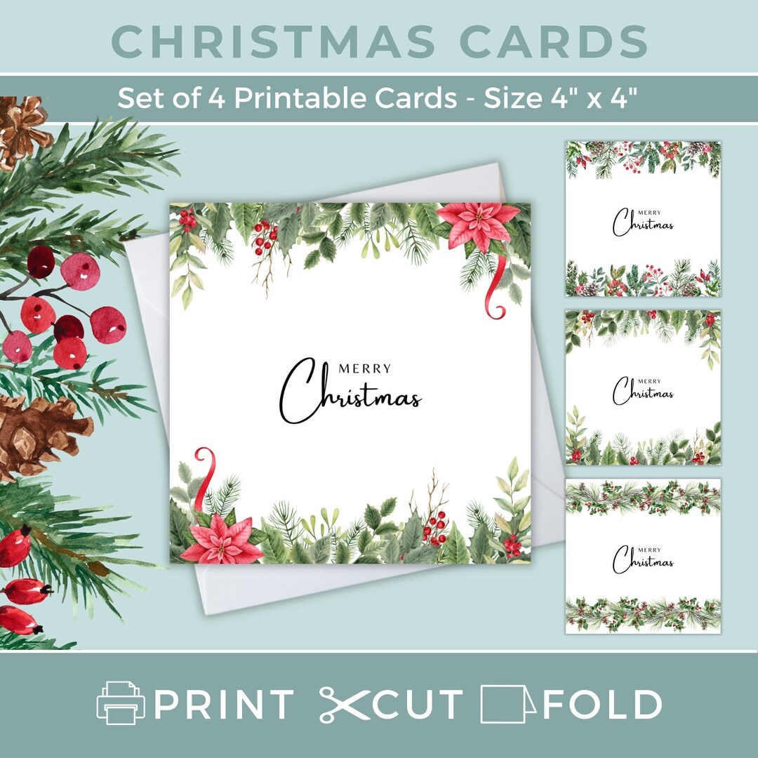 Free Printable Flat Christmas Card
