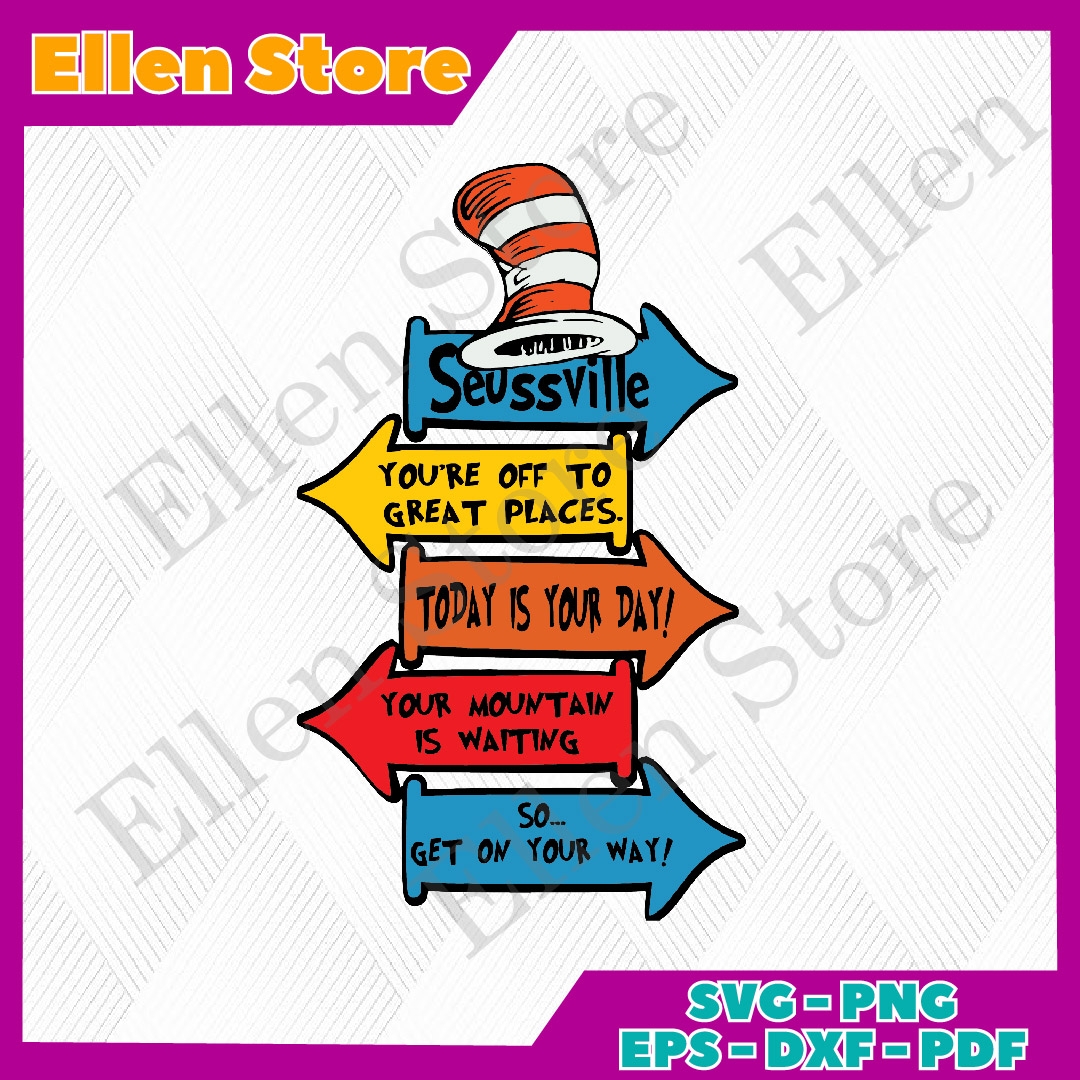 Seussville Road Signs Svg Dr Seuss SVG Seuss Svg Seussvi Inspire Uplift