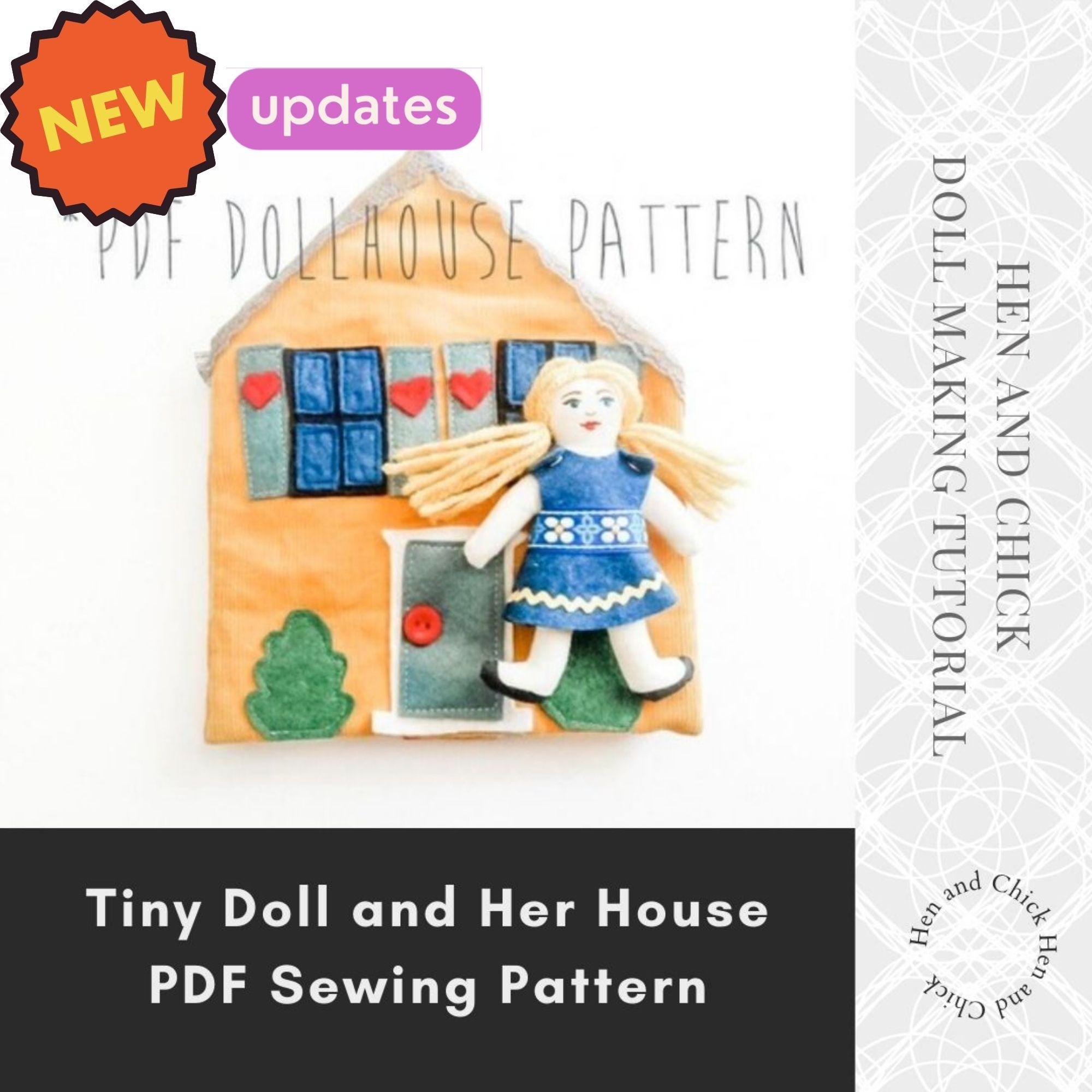 SEWING PATTERN For Mini Rag Doll And Dollhouse Project Etsy