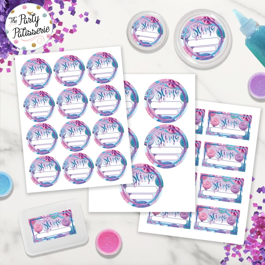 Slime Party Slime Name Labels Instant Download Digital File Printable Slime Party Slime Making Party Slime Labels Etsy