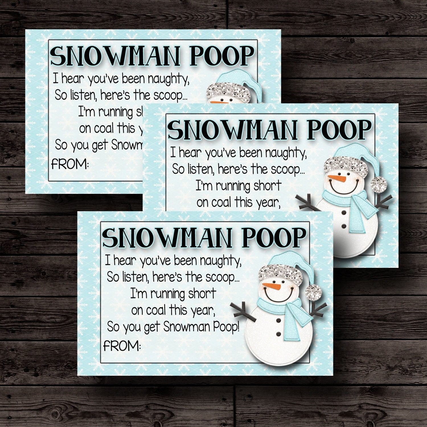Snowman Poop Printable Christmas Tags Christmas Gift For Friend White Elephant Gift For Coworker Christmas Stocking Stuffer For Kids Etsy