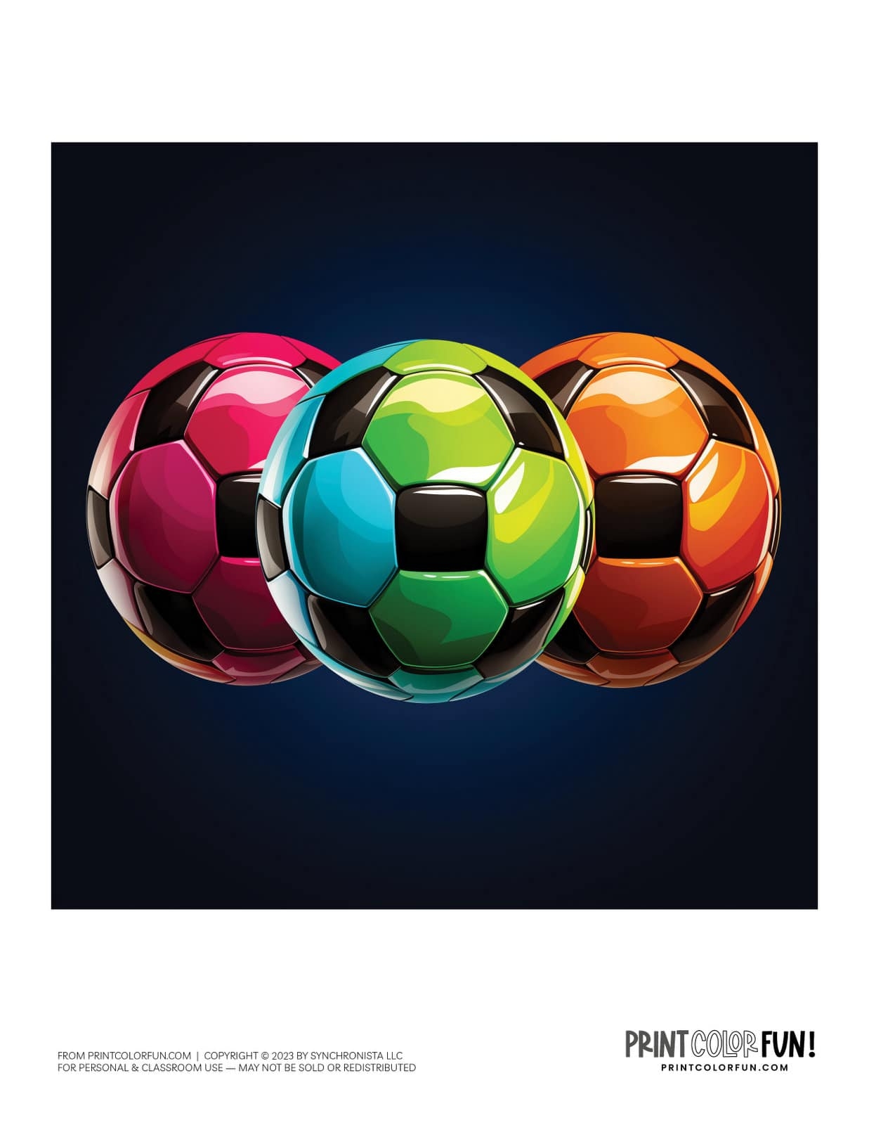 Soccer Balls Free Printable