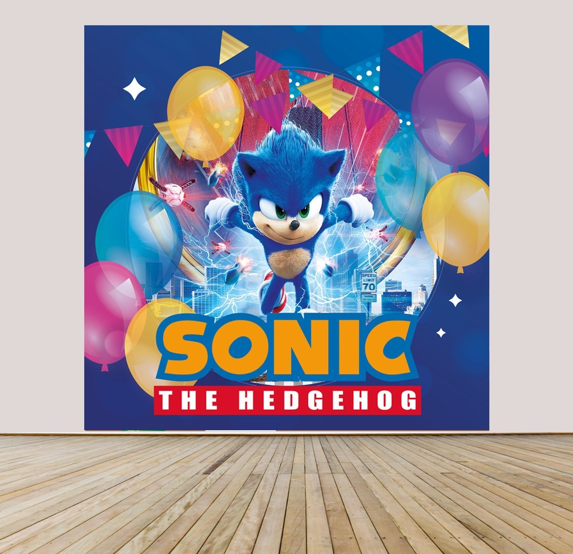 Sonic Backdrop Game Background Sonic Digital File Birthday Birthday Party Banner Printable Sonic Backdrop Digital Etsy