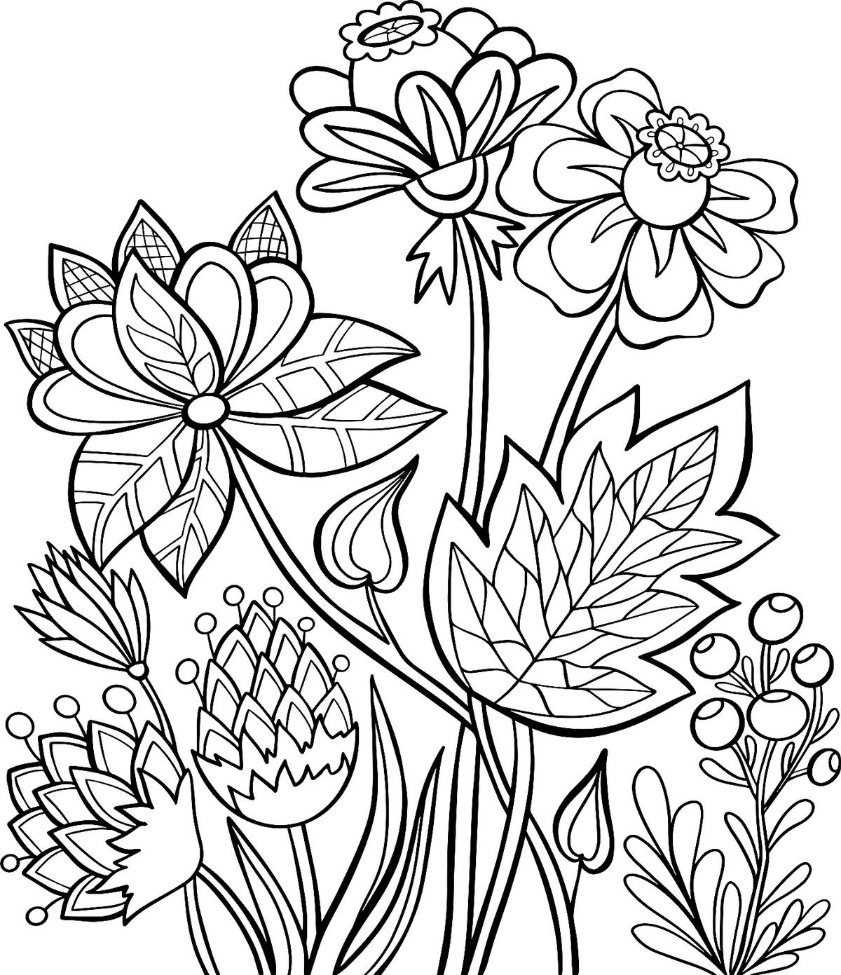 Free Printable Flowers Coloring Pages