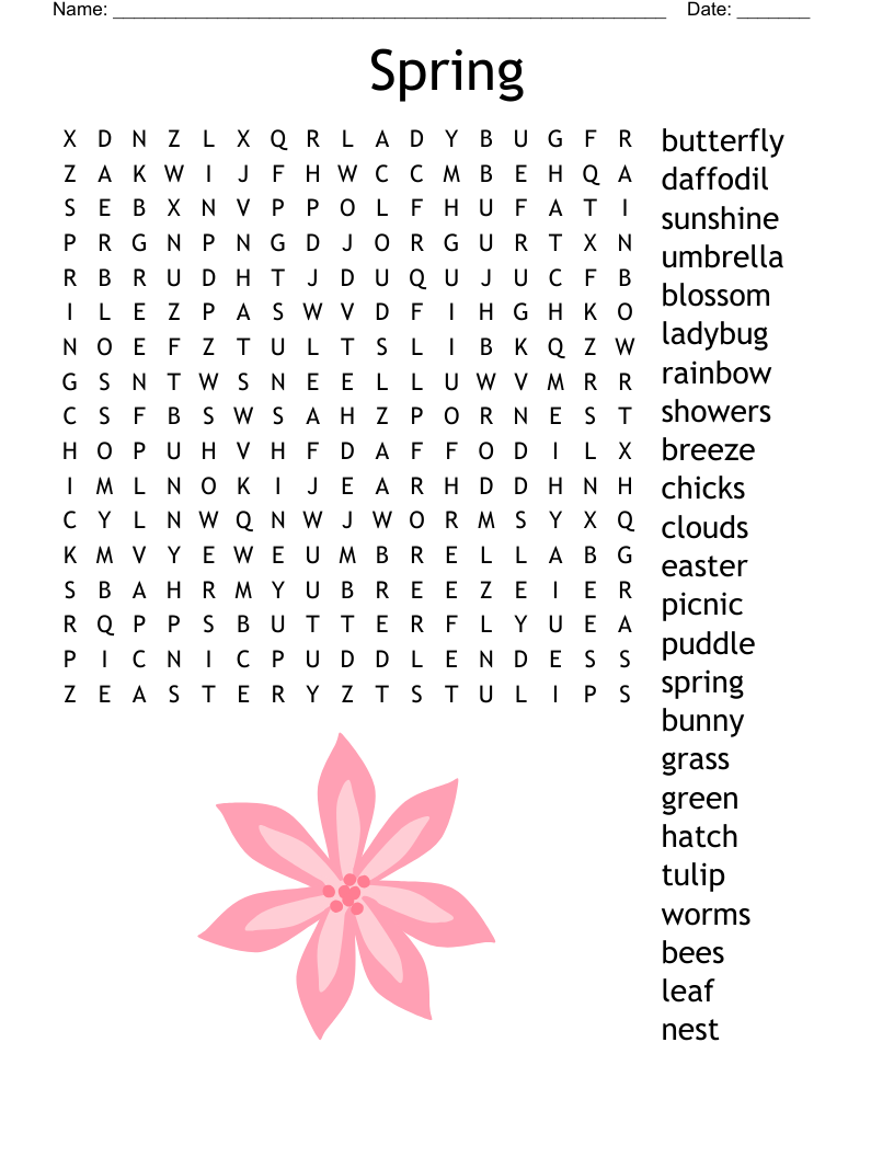 Spring Word Search WordMint