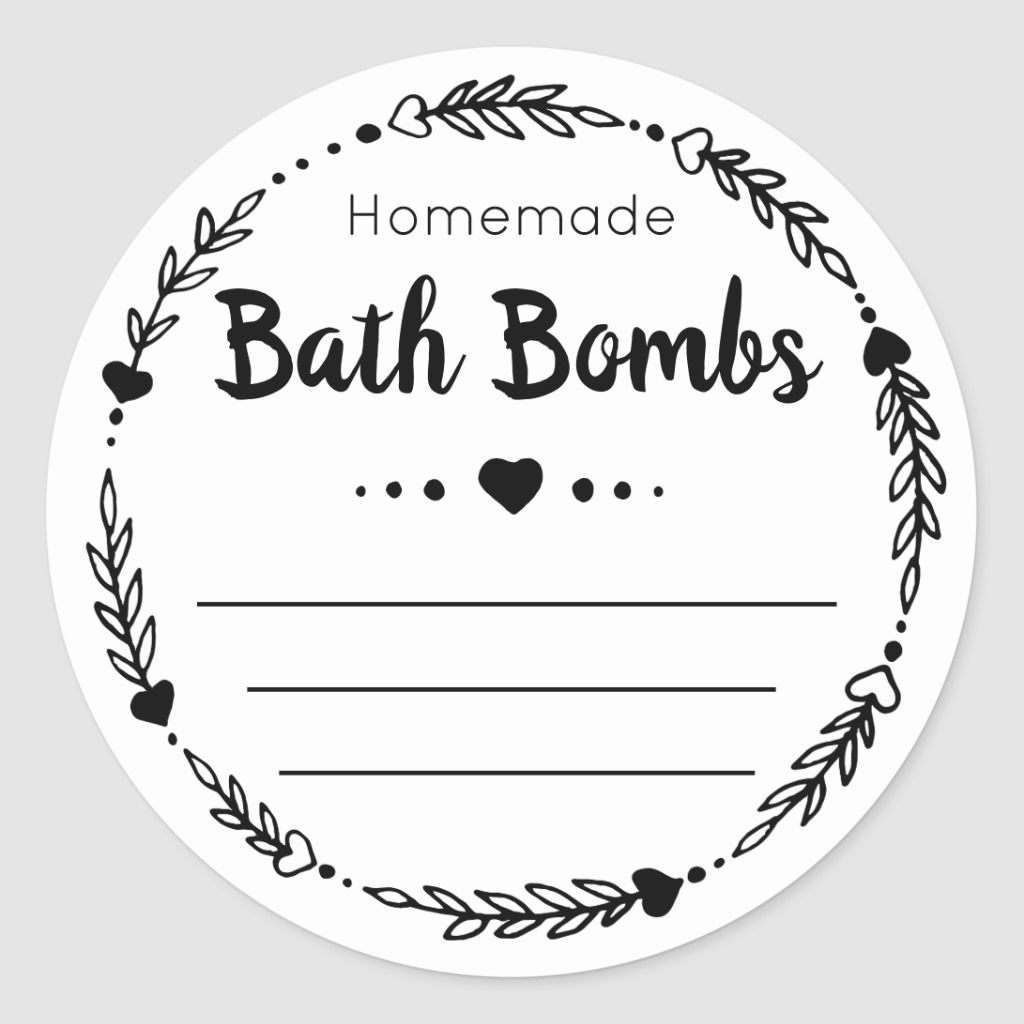 Sticker Label For Homemade Bath Bomb