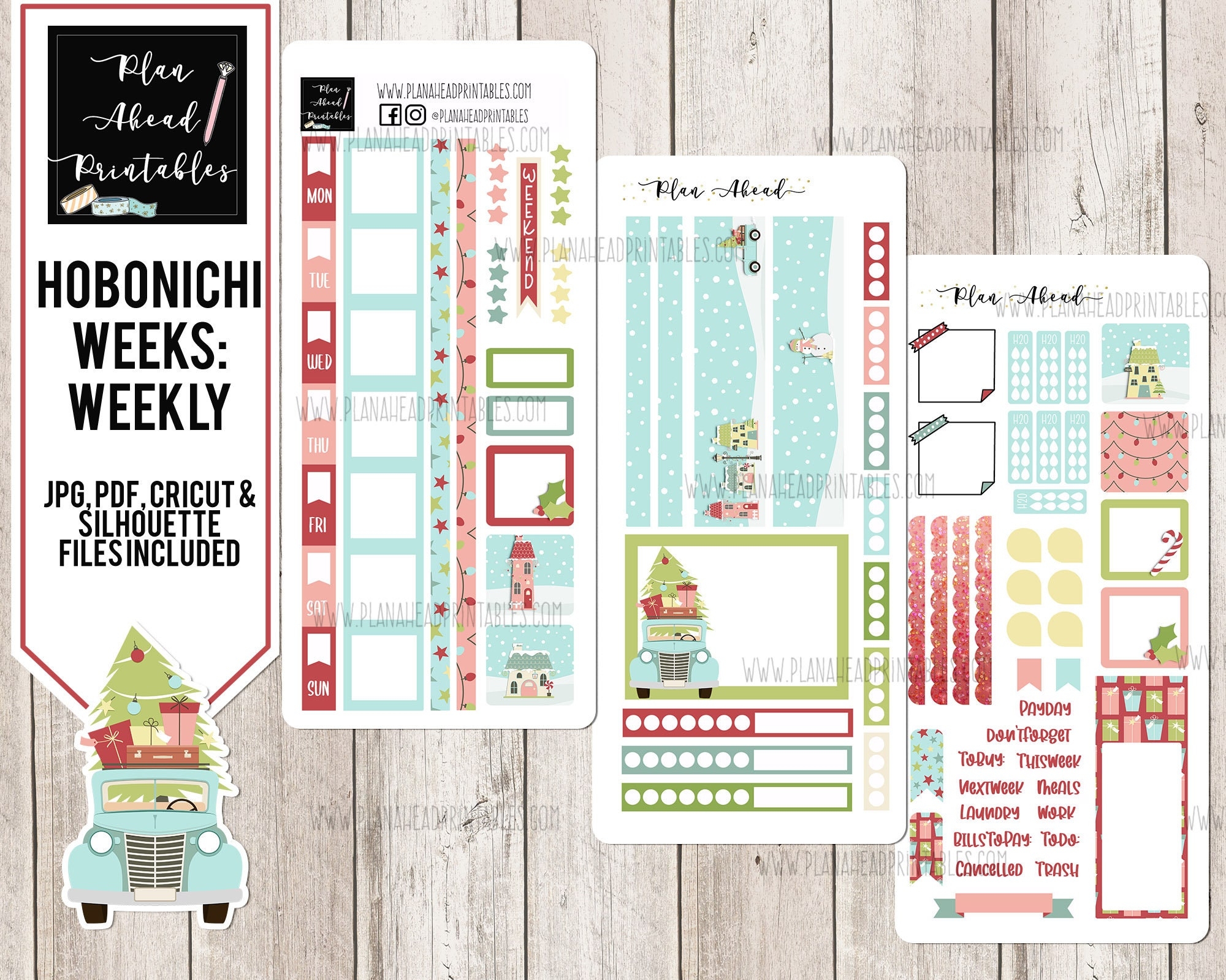 STORE CLOSING Hobonichi Weeks Printable Planner Stickers Weekly Sticker Kit Home For The Holidays Etsy