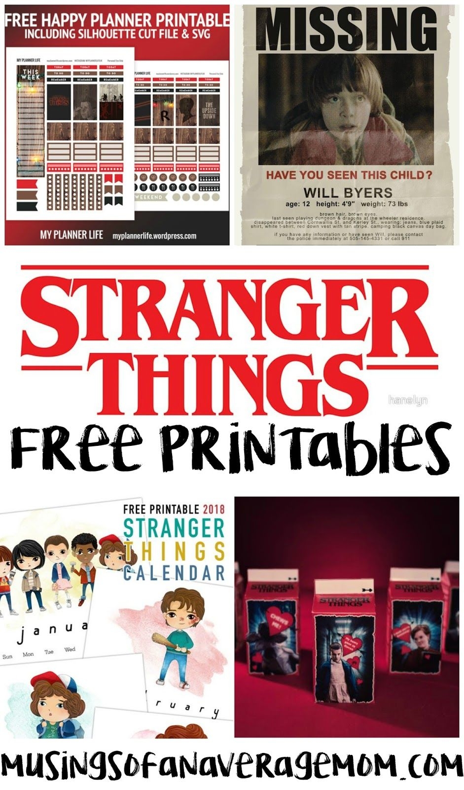 Stranger Things Free Printables