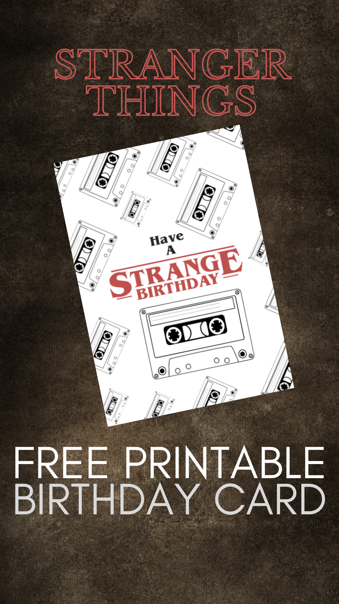 Stranger Things Free Printable