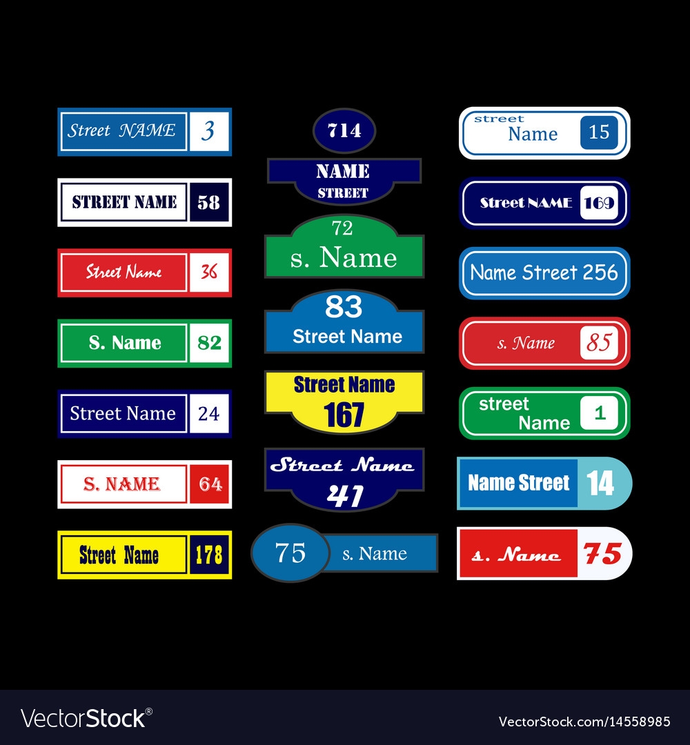 Street Name Signs Royalty Free Vector Image VectorStock
