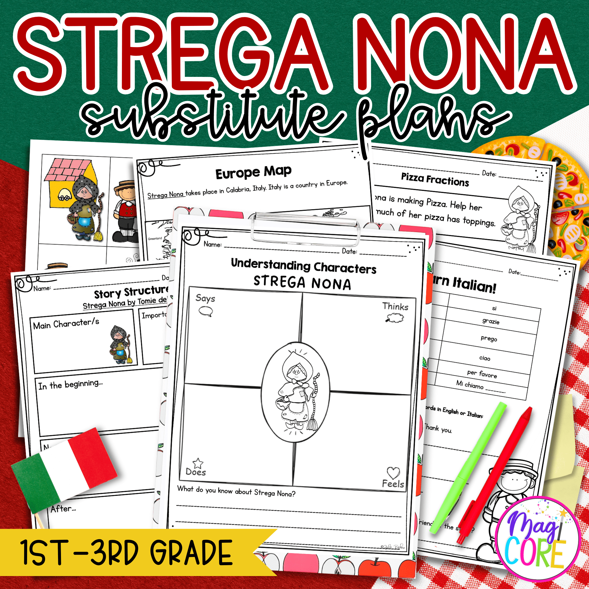 Strega Nona Substitute Plans 1st 2nd 3rd Grade MagiCore