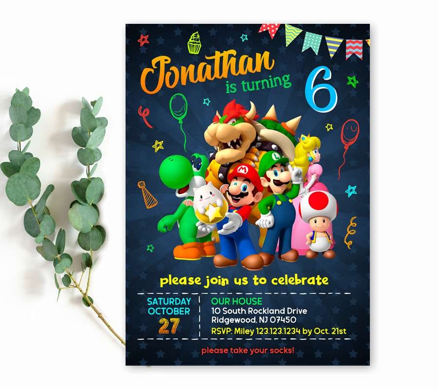 Super Mario Invitation Edit Yourself Online FREE Demo