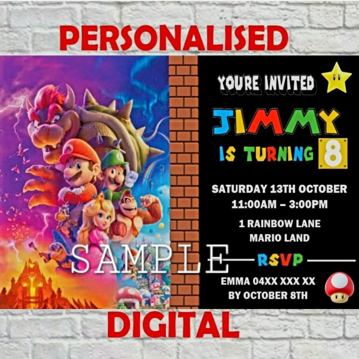 Free Printable Nintendo Birthday Invitations