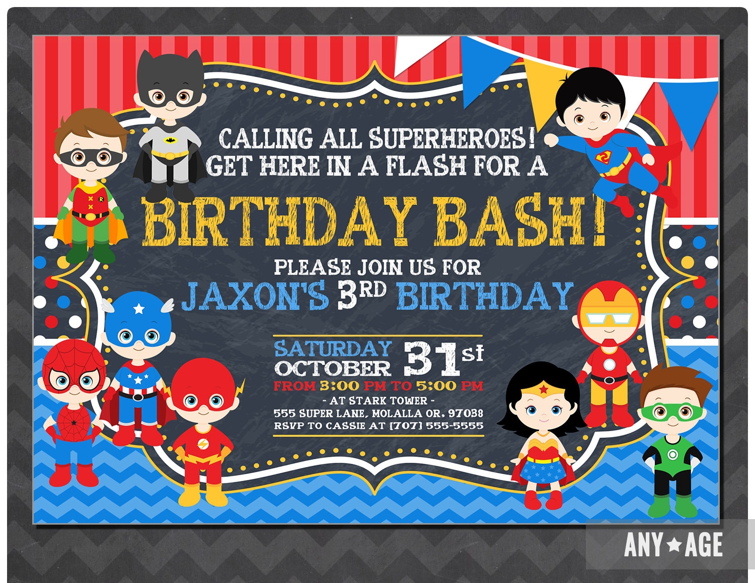 Superhero Birthday Invitation Personalized Superhero Invitation Superhero Invite Superhero Birthday Paty Invitation Superheor Invitation Etsy