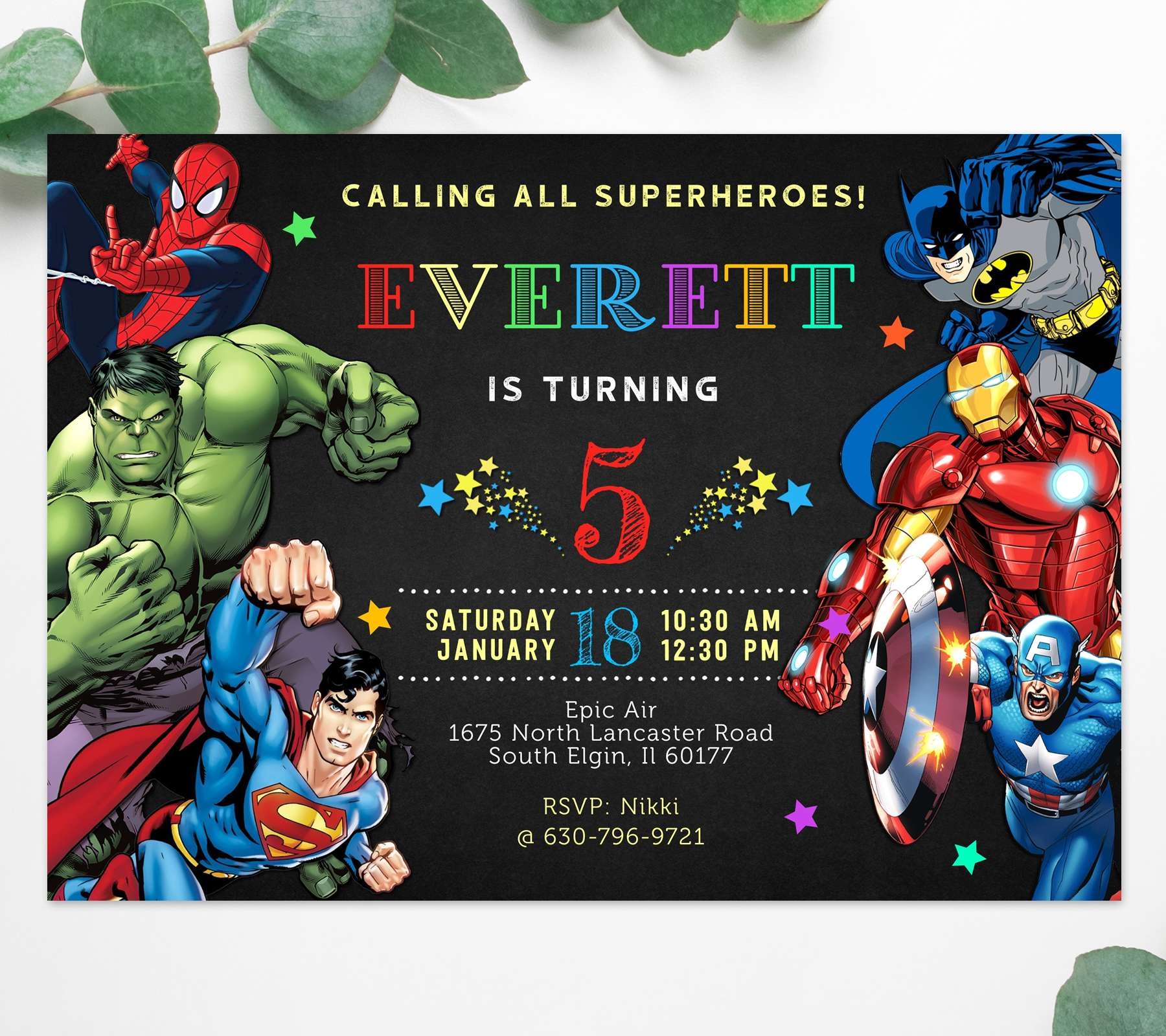 Superhero Birthday Party Invitation Edit Yourself Online Now