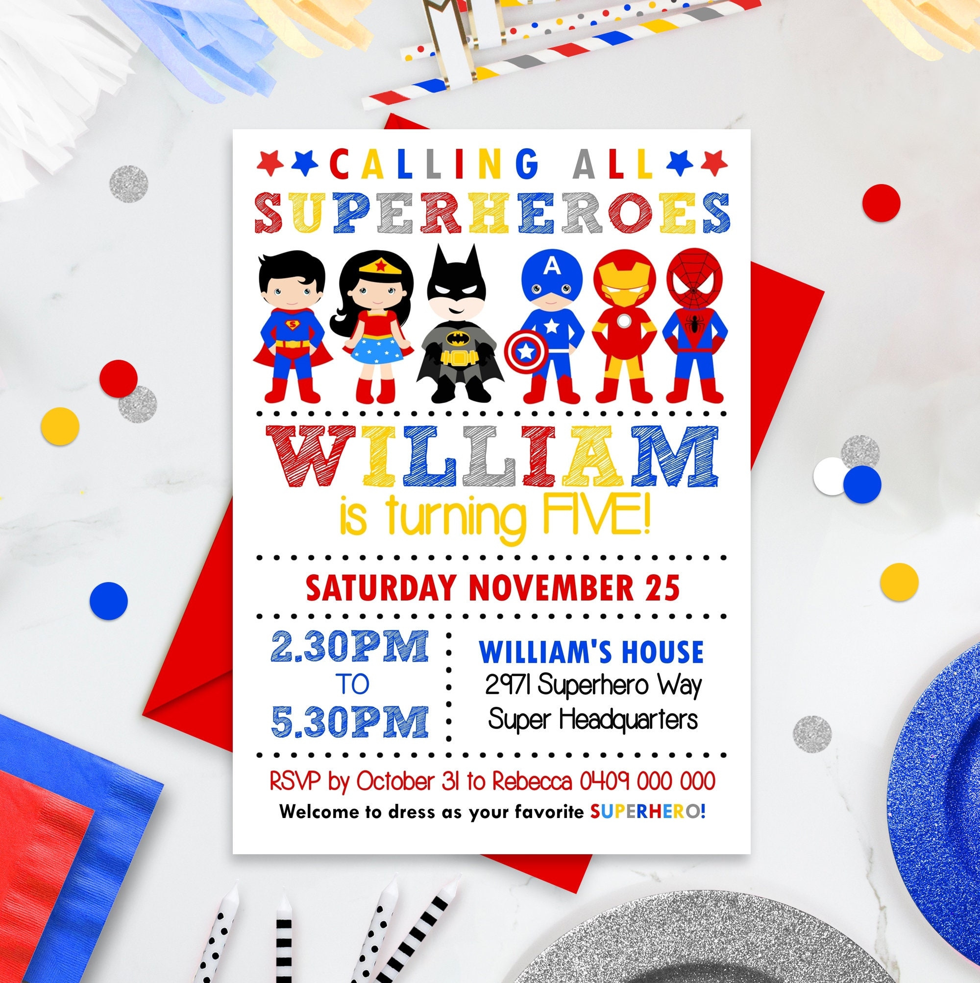 Superhero Party Invitations Free Printable