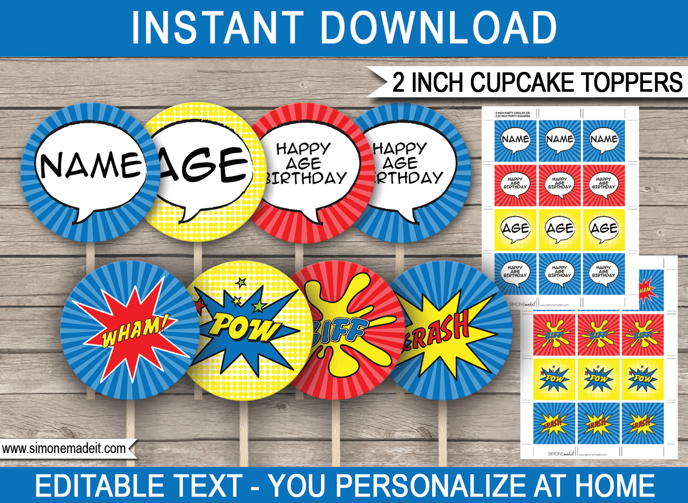 Superhero Party Printables Invitations Decorations Templates