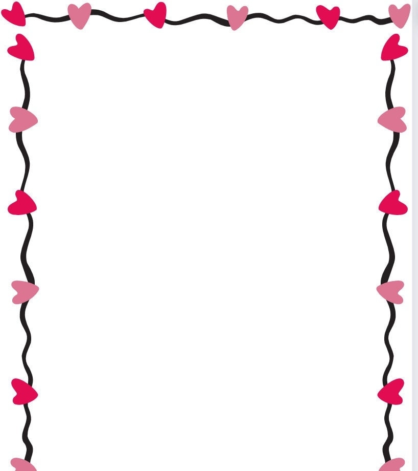 Sweet Heart Border Blank Printable Instant Download Valentines Day Border Minimal Scrapbook Photos Journal Planner PNG Etsy