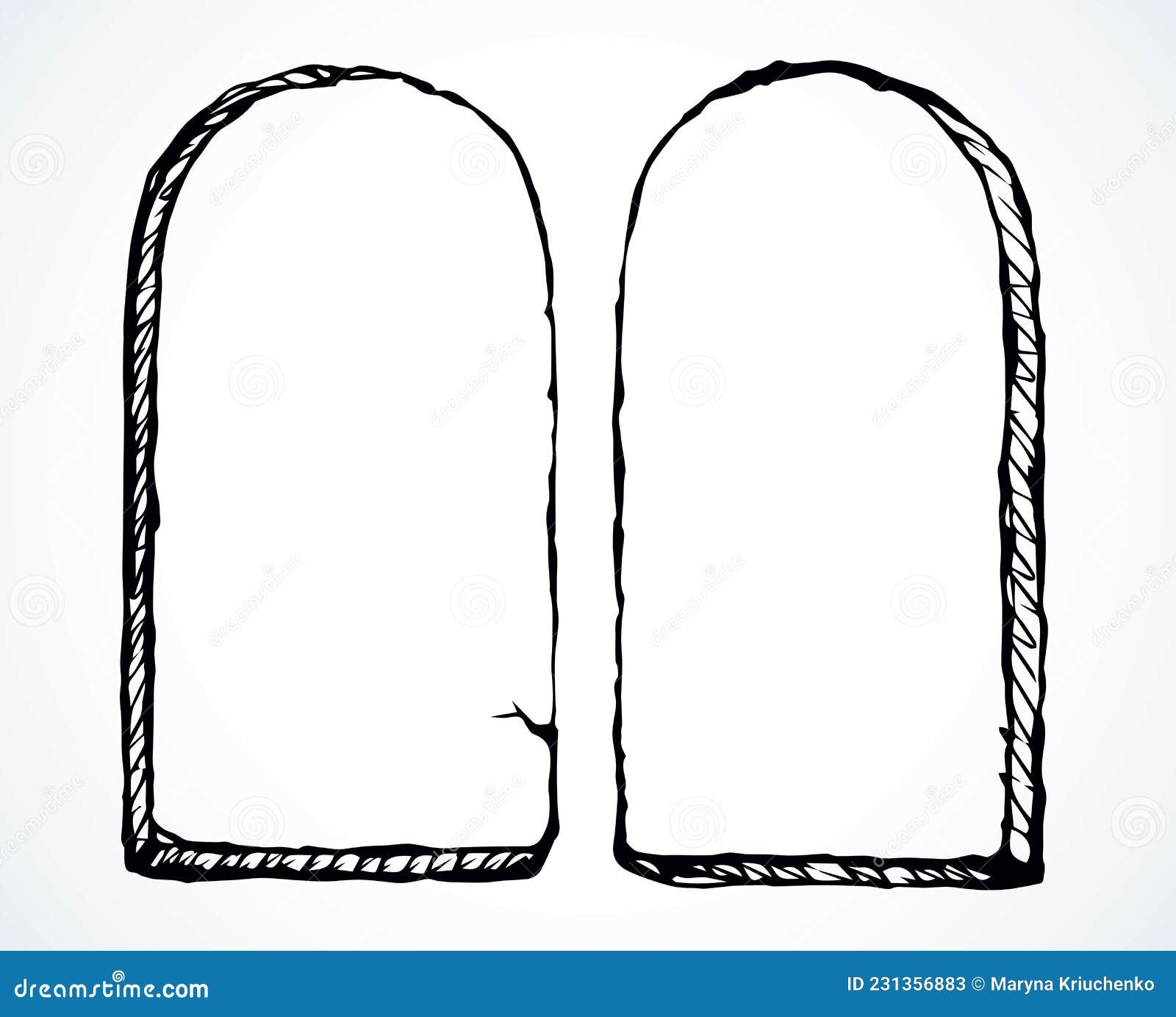 Tablets With 10 Commandments Vector Drawing Stock Vector Illustration Of Drawing Israel 231356883