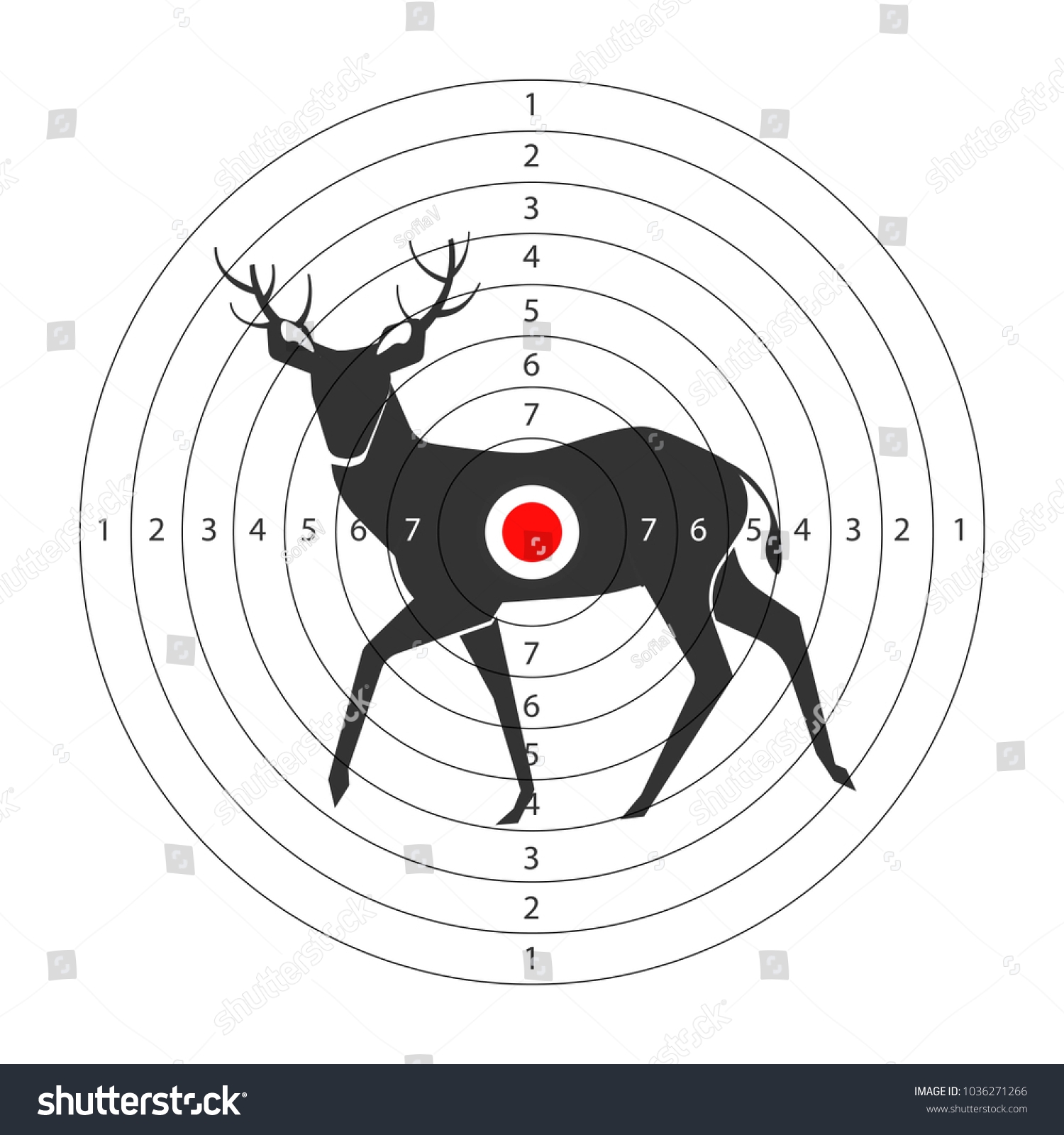 Target Shooting Gallery Deer Black Silhouette Stock Vector Royalty Free 1036271266 Shutterstock