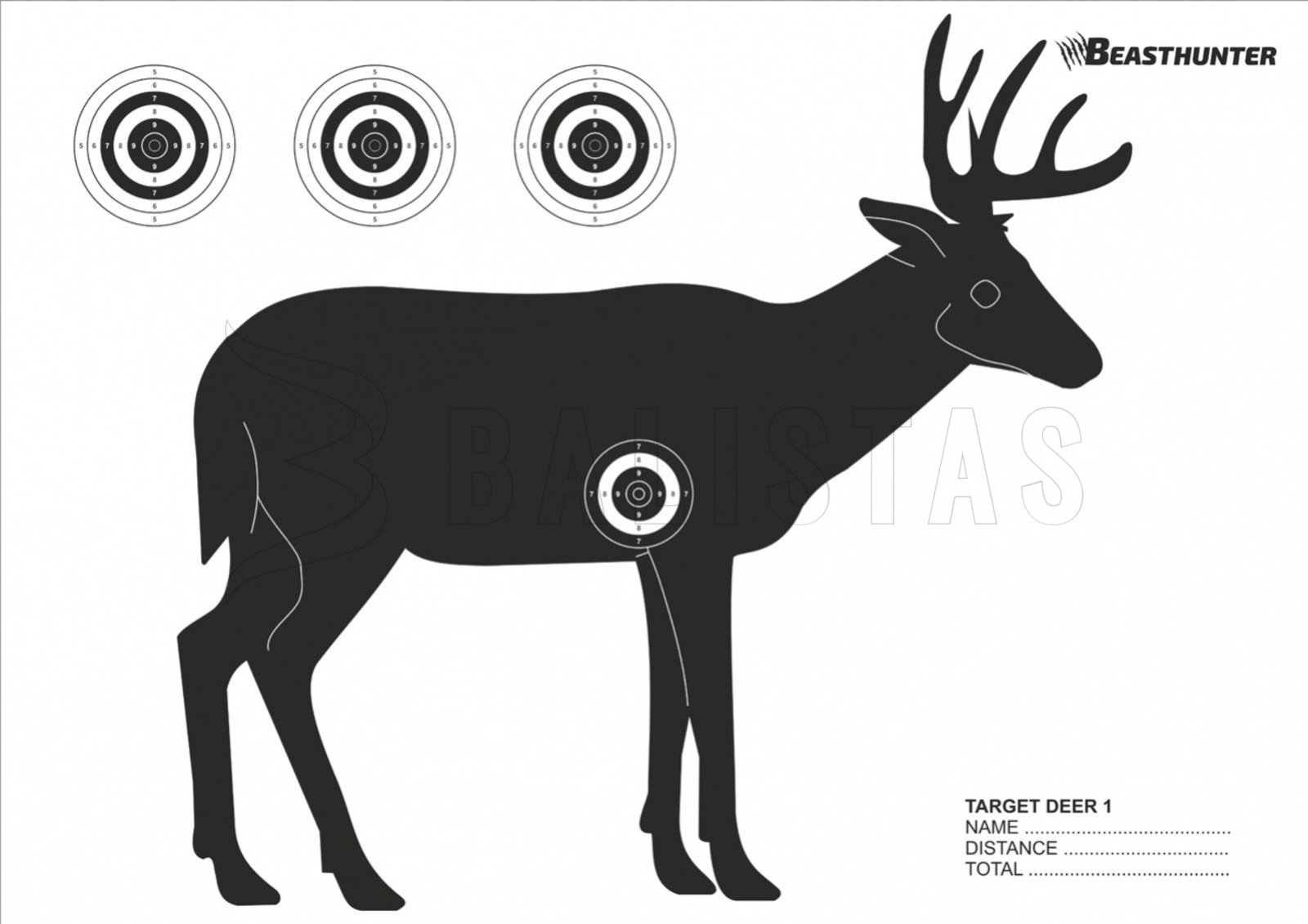 Target Silhouette Beast Hunter Deer 10pcs Balistas
