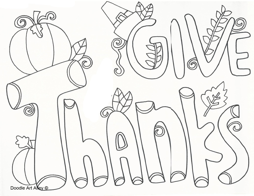 Thanksgiving Coloring Pages DOODLE ART ALLEY