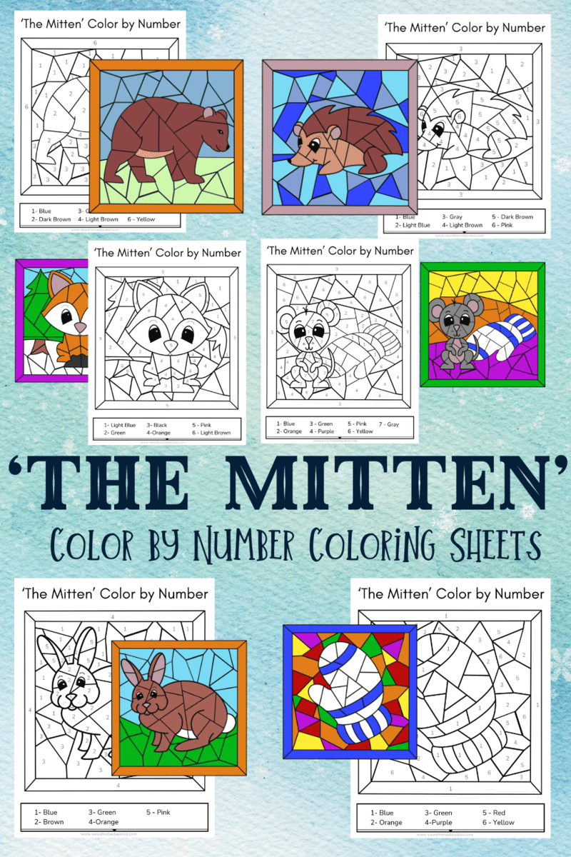 The Mitten Color By Number Printable For Kids Views From A Step Stool