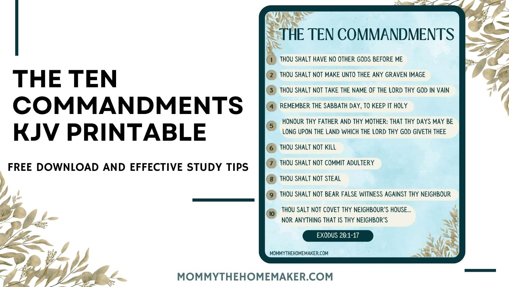 Free Printable 10 Commandments